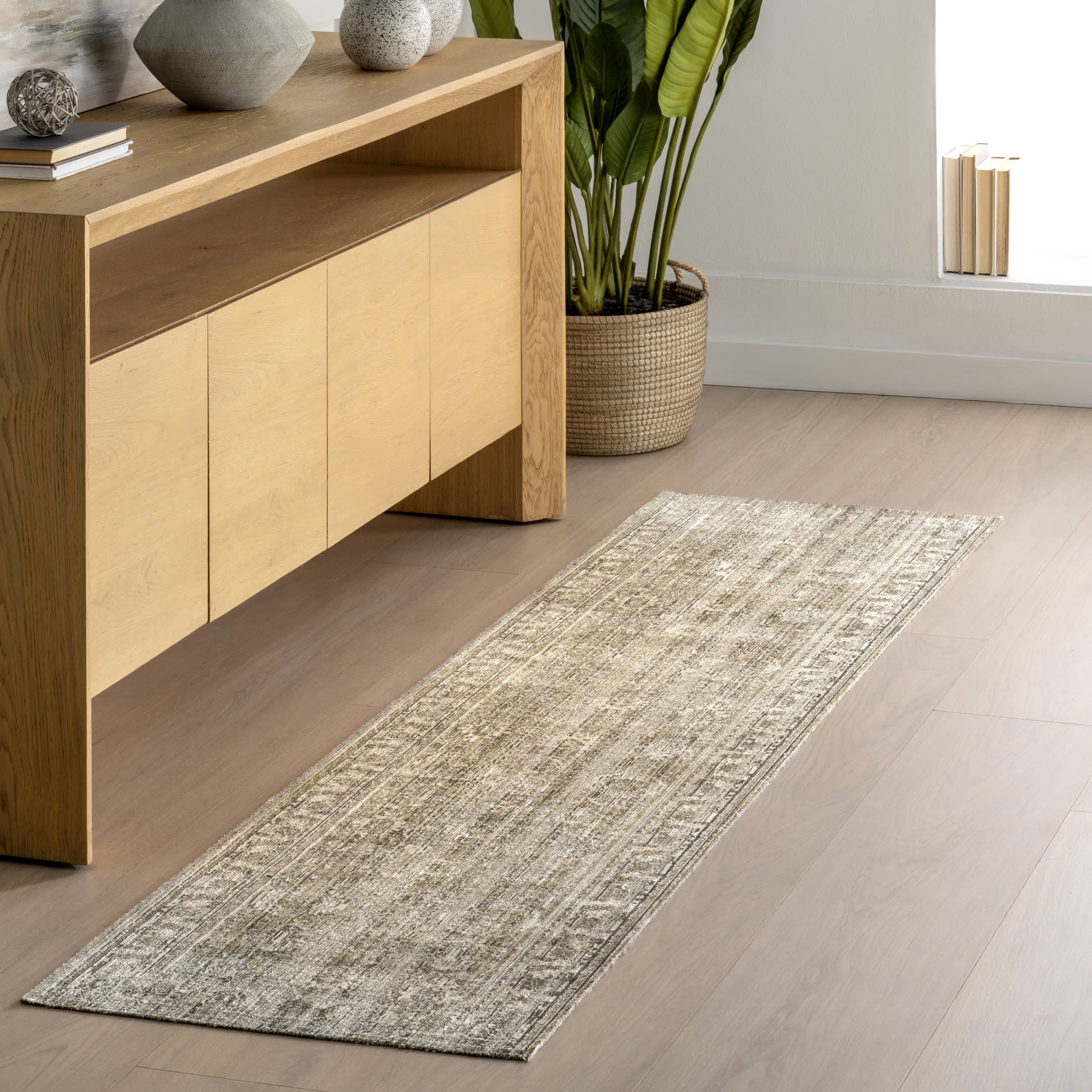 Bryony Medallion Indoor/Outdoor Area Rug | Light Grey - Image 2
