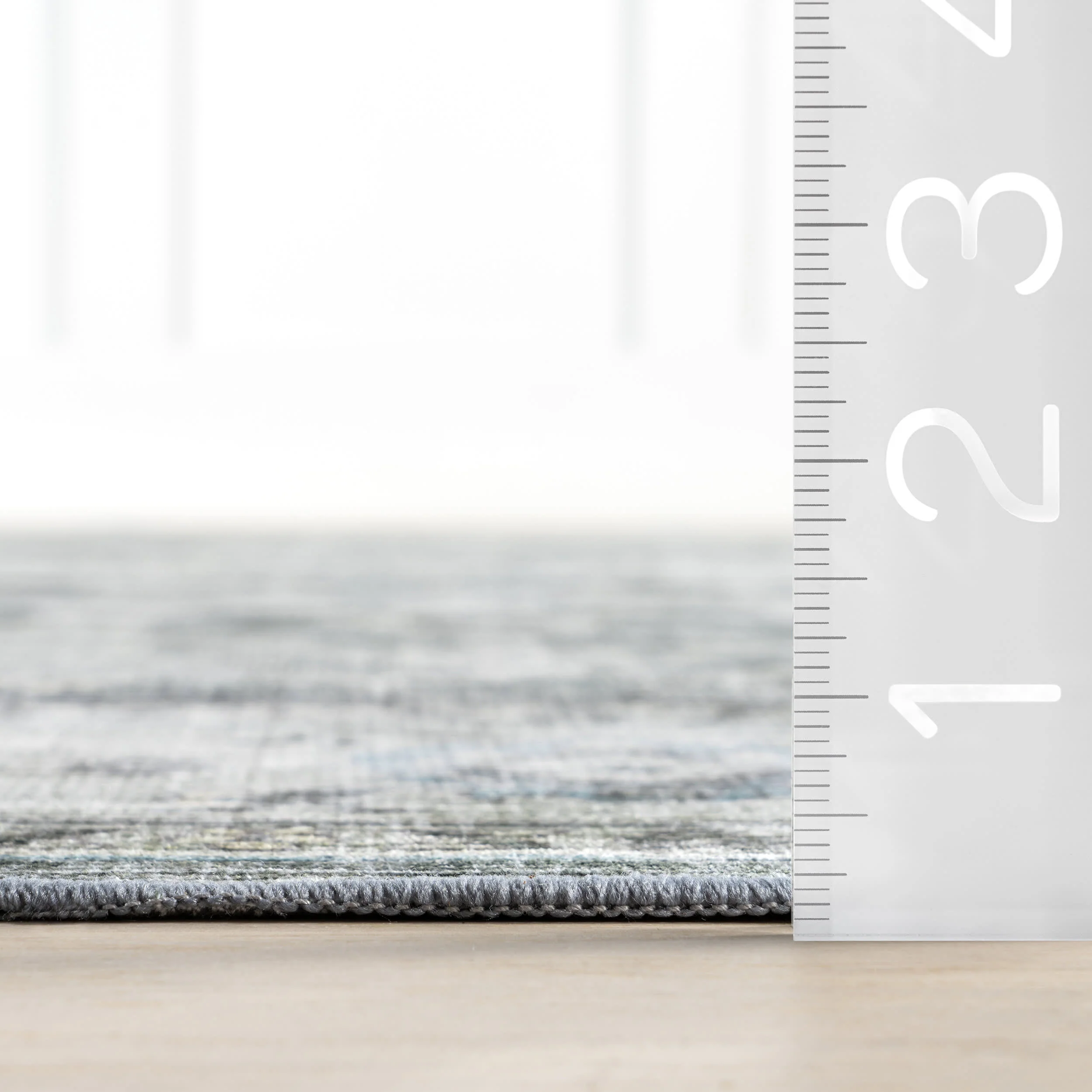 Kairi Medallion Spill Proof Washable Rug | Slate Blue - Image 6