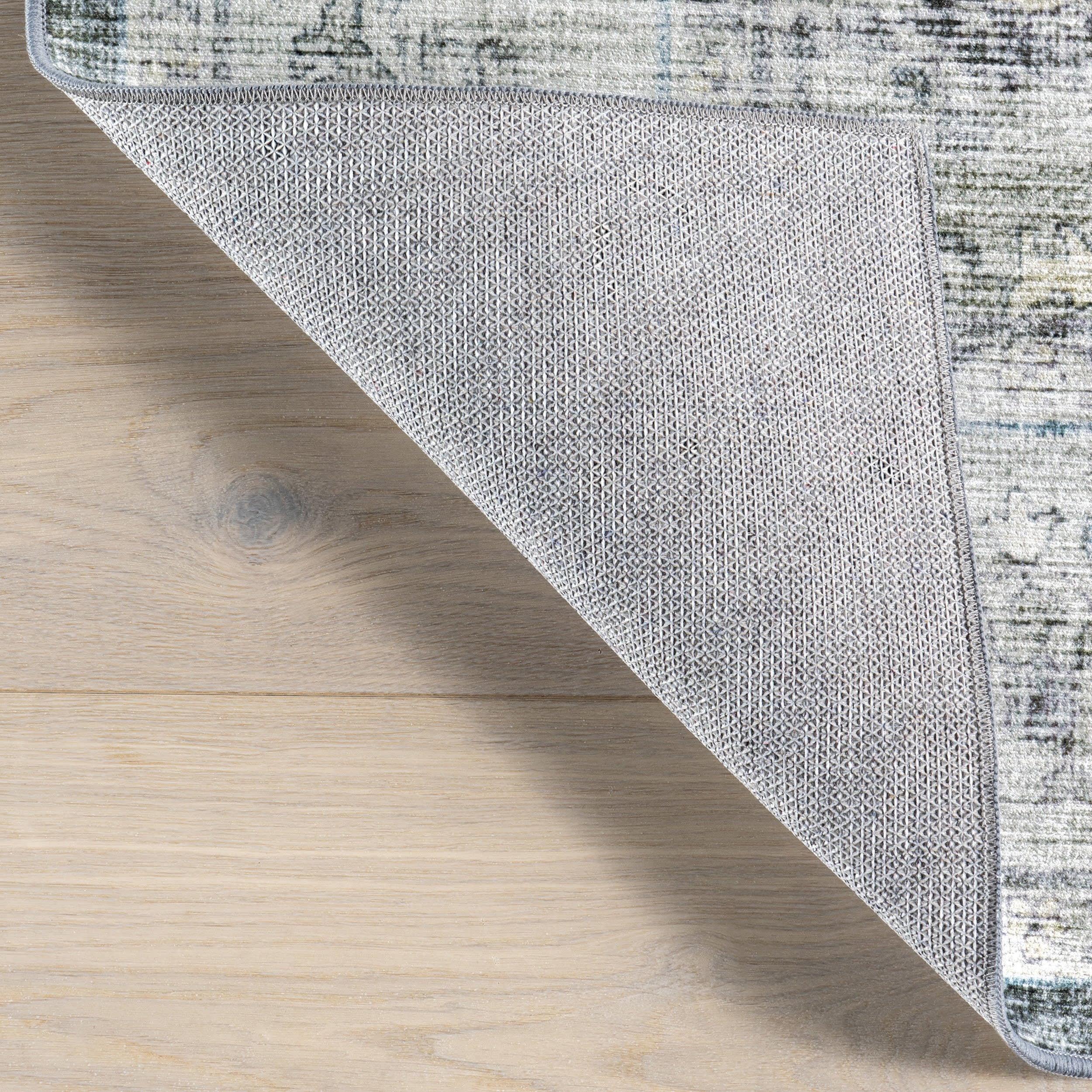 Kairi Medallion Spill Proof Washable Rug | Slate Blue - Image 7
