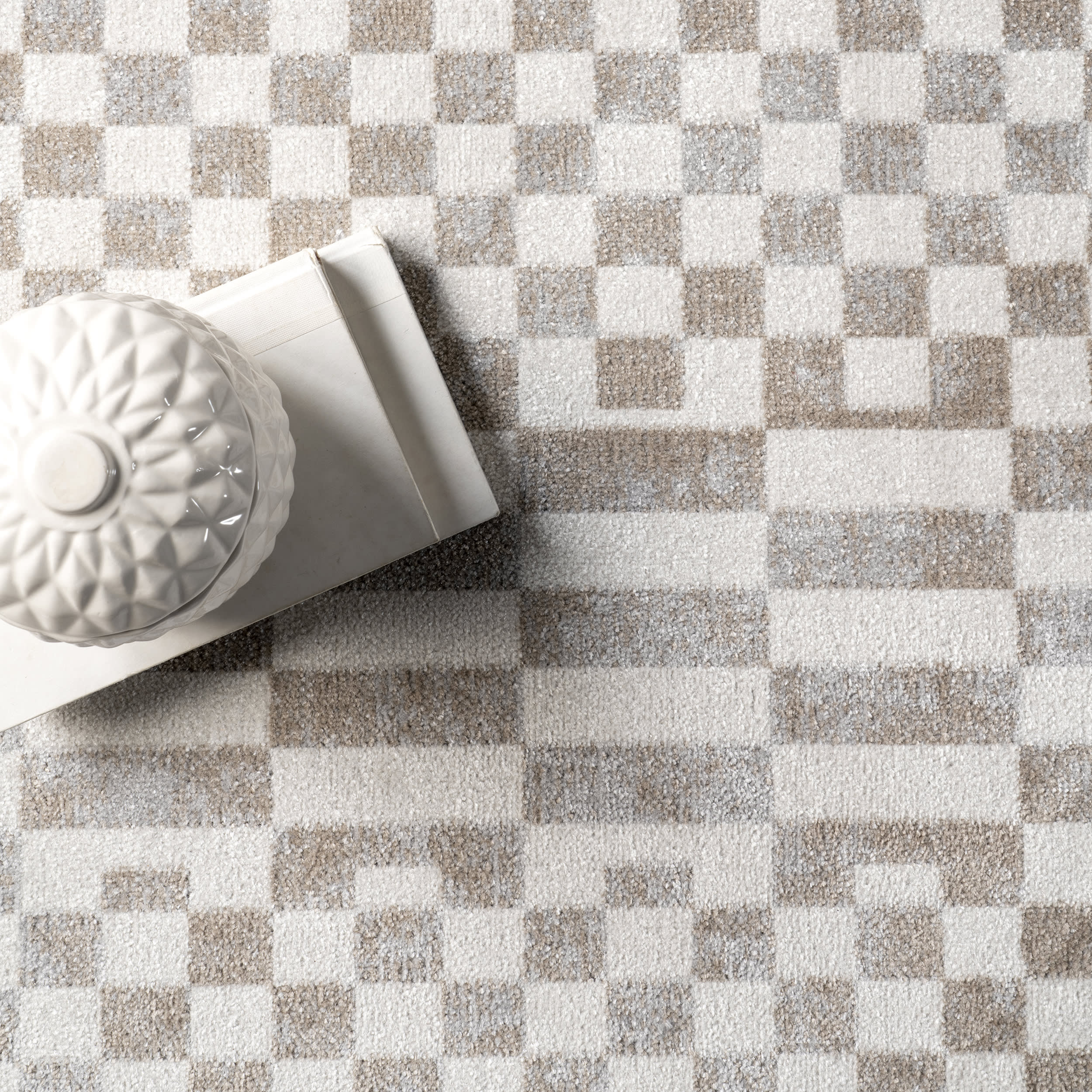 Kallie Washable Tiled Rug | Beige - Image 2