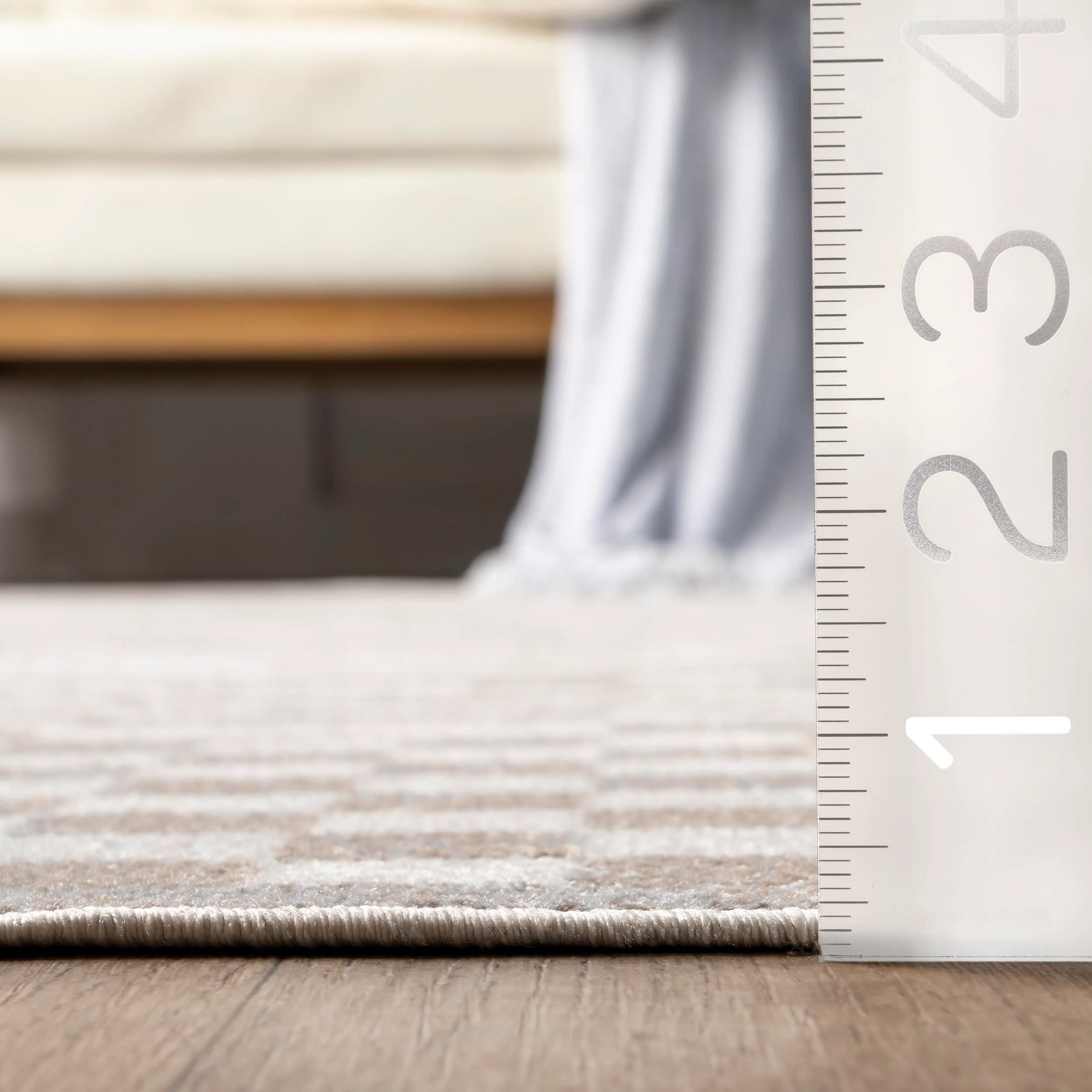 Kallie Washable Tiled Rug | Beige - Image 5