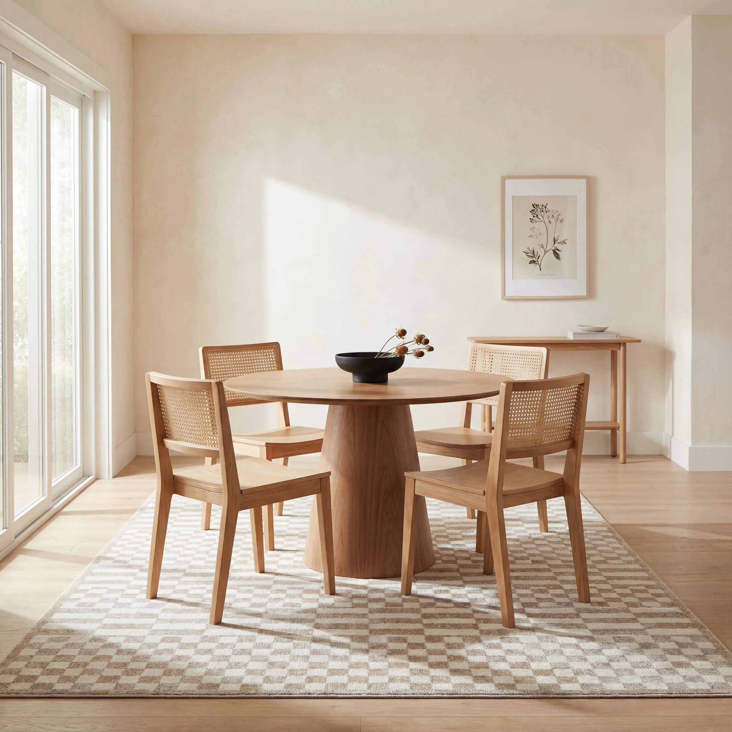 Kallie Washable Tiled Rug | Beige - Image 6