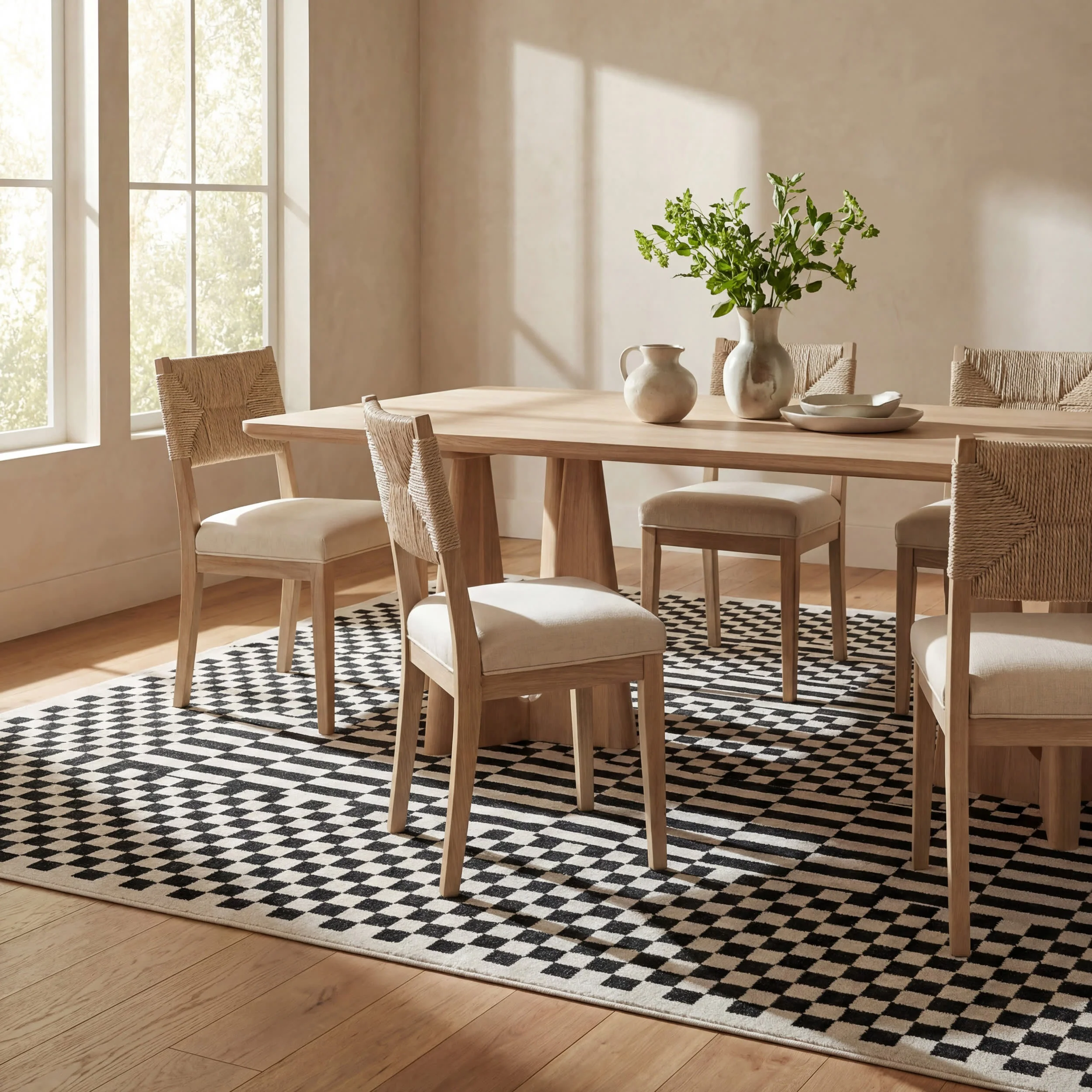 Kallie Washable Tiled Rug | Blue - Image 7