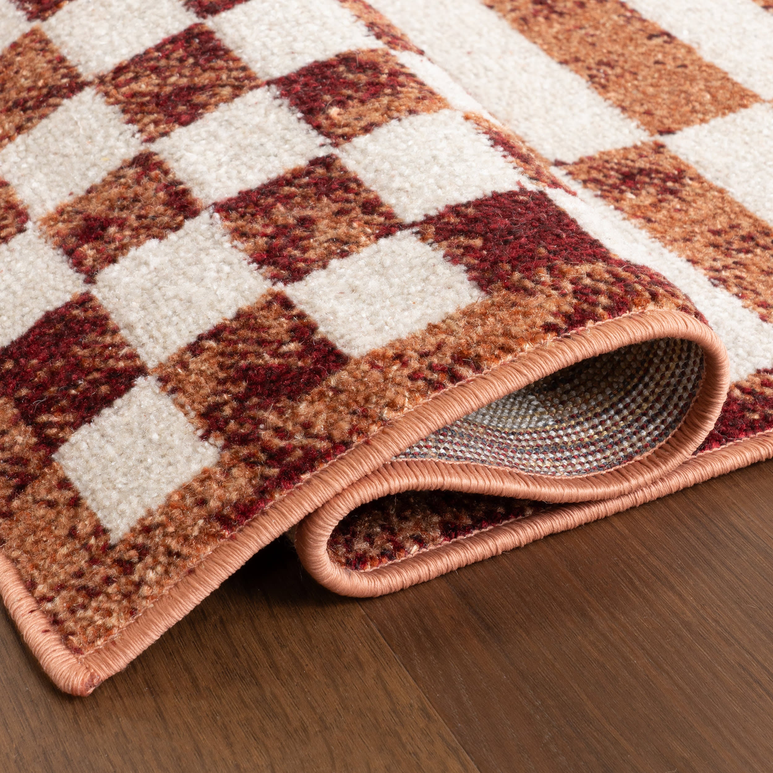 Kallie Washable Tiled Rug | Brick - Image 11