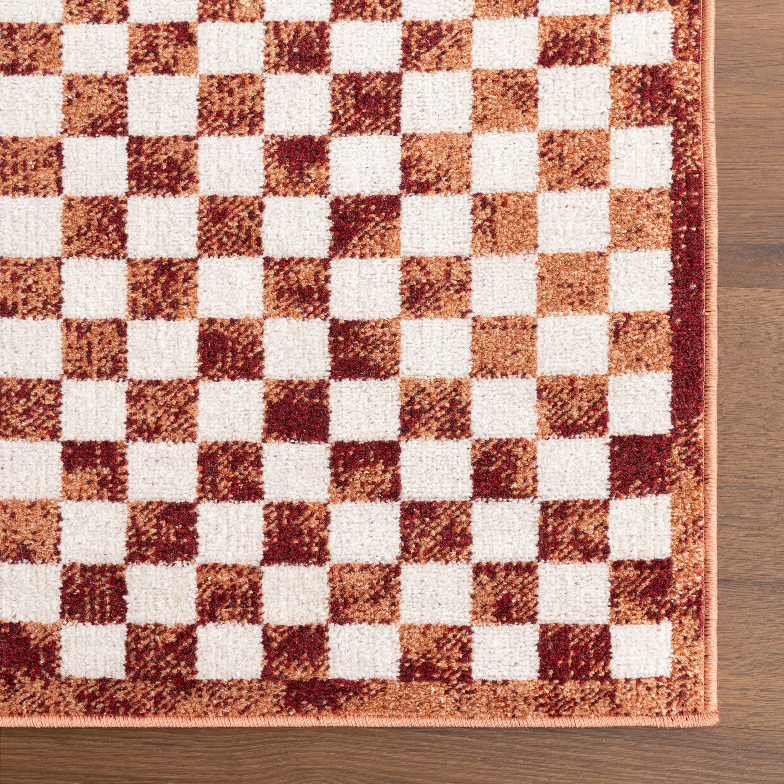 Kallie Washable Tiled Rug | Brick - Image 4