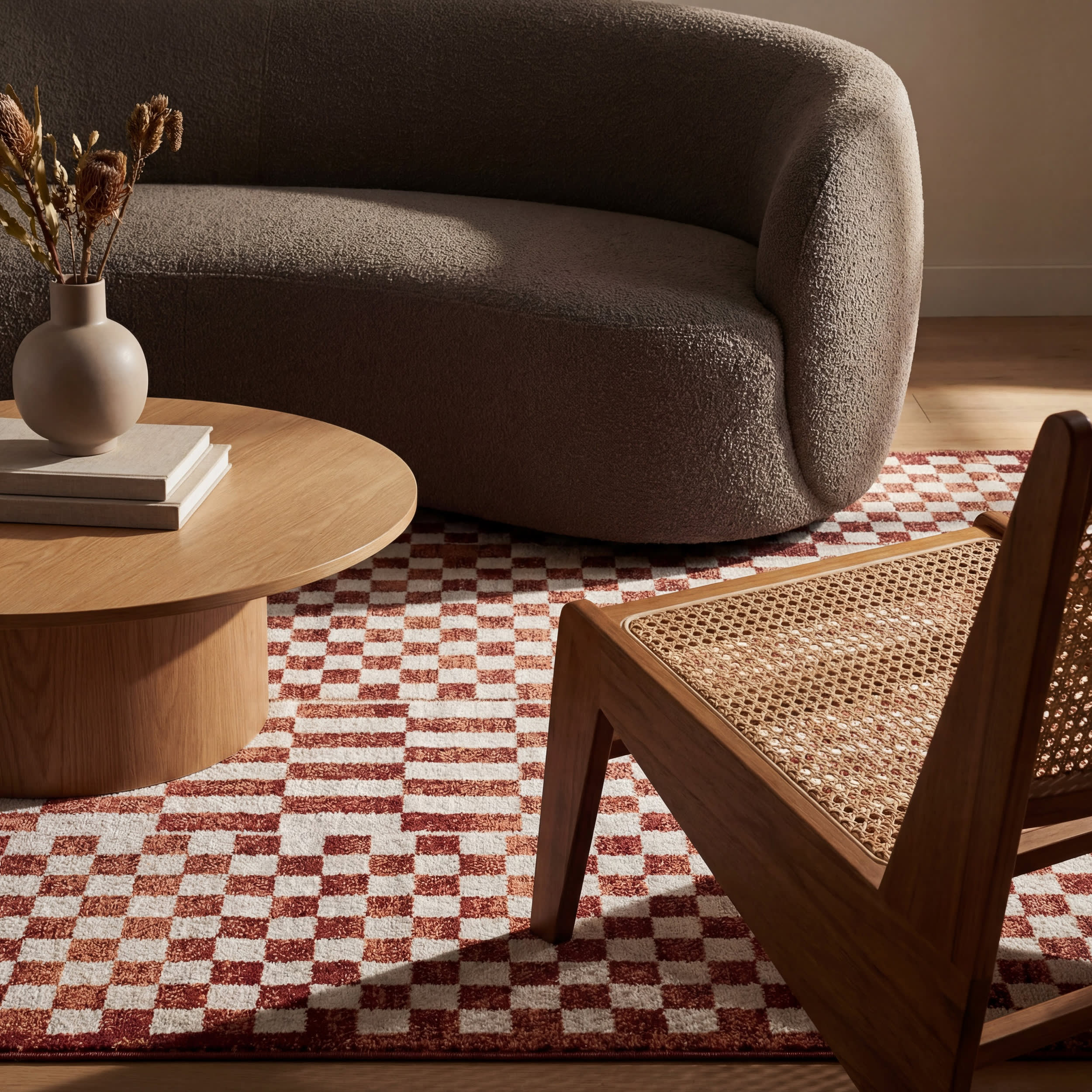 Kallie Washable Tiled Rug | Brick - Image 5