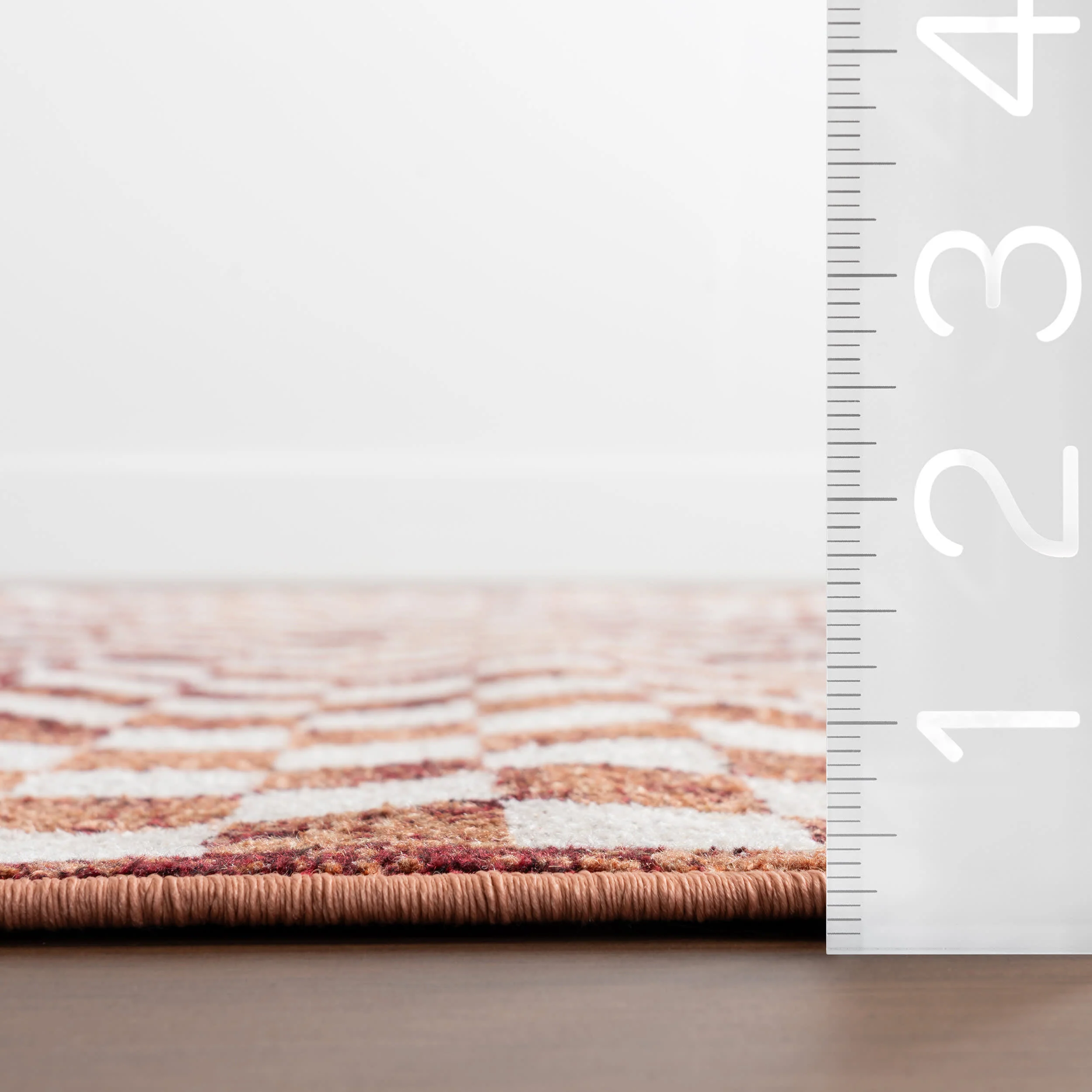 Kallie Washable Tiled Rug | Brick - Image 6