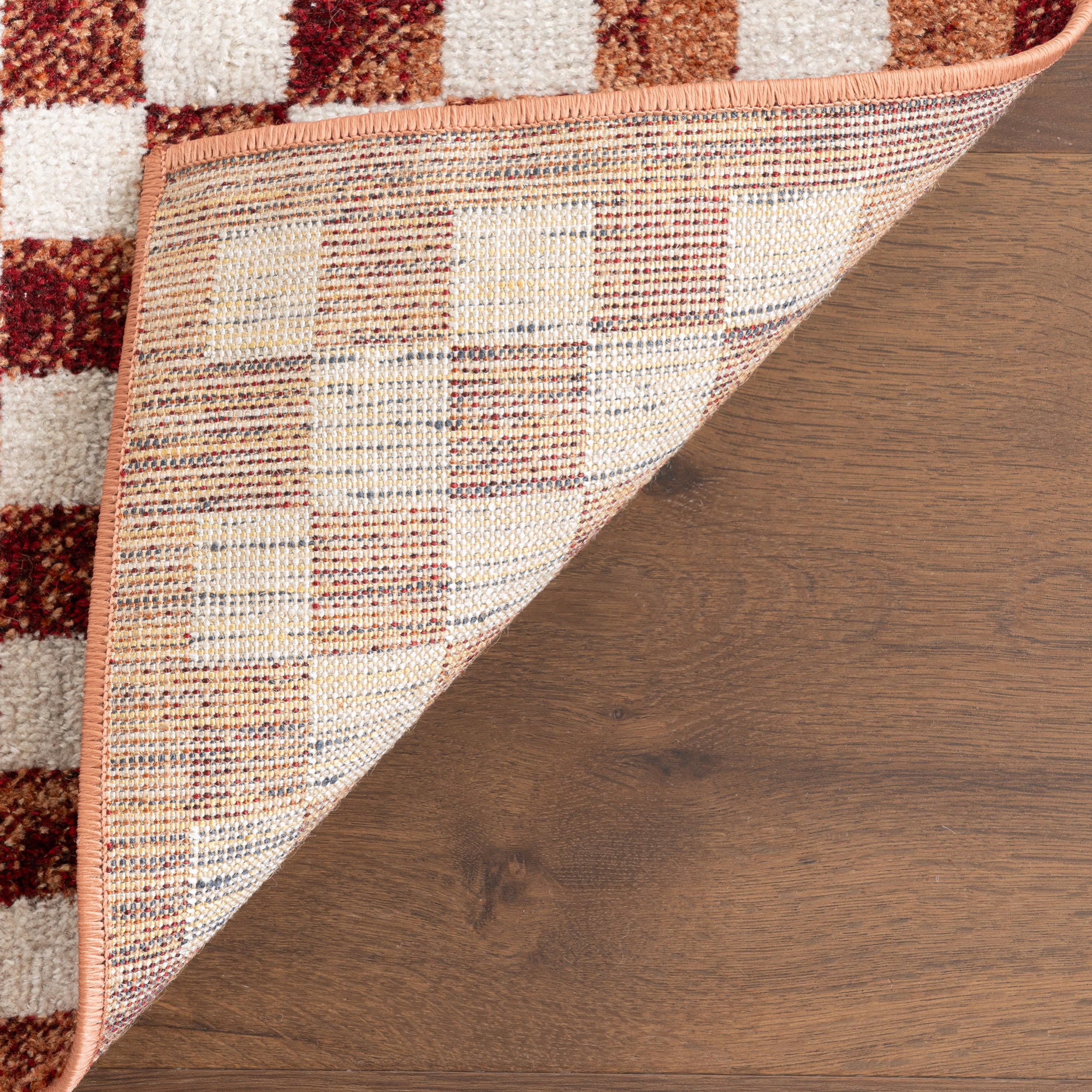 Kallie Washable Tiled Rug | Brick - Image 8