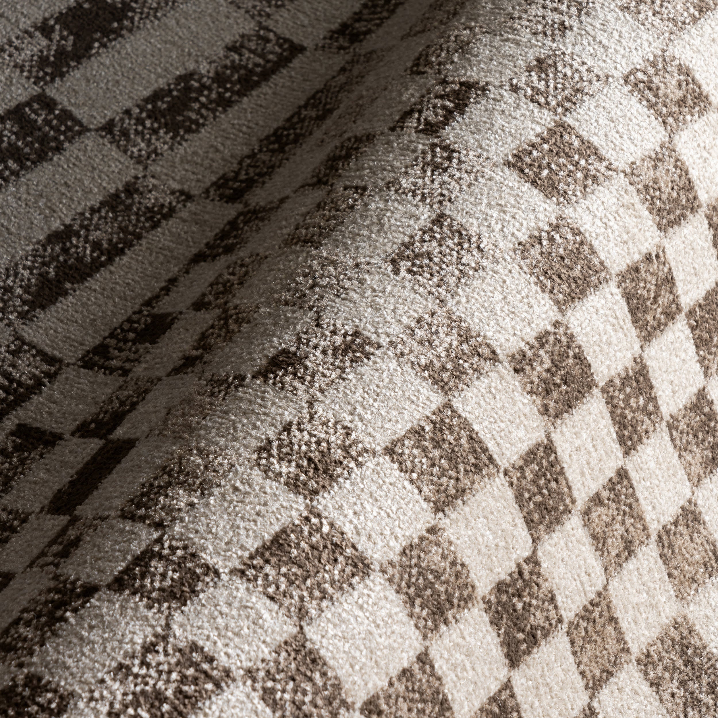 Kallie Washable Tiled Rug | Brown - Image 3