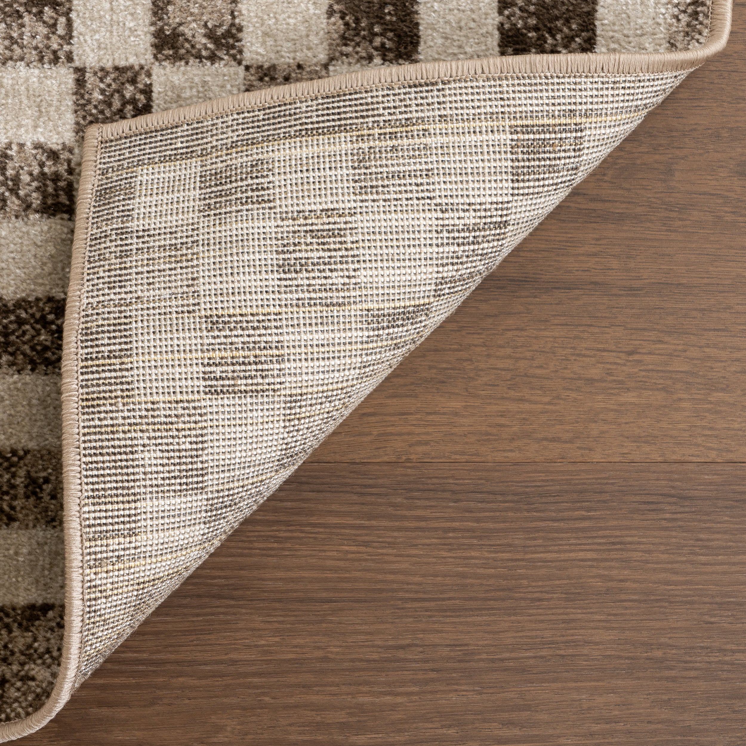 Kallie Washable Tiled Rug | Brown - Image 8