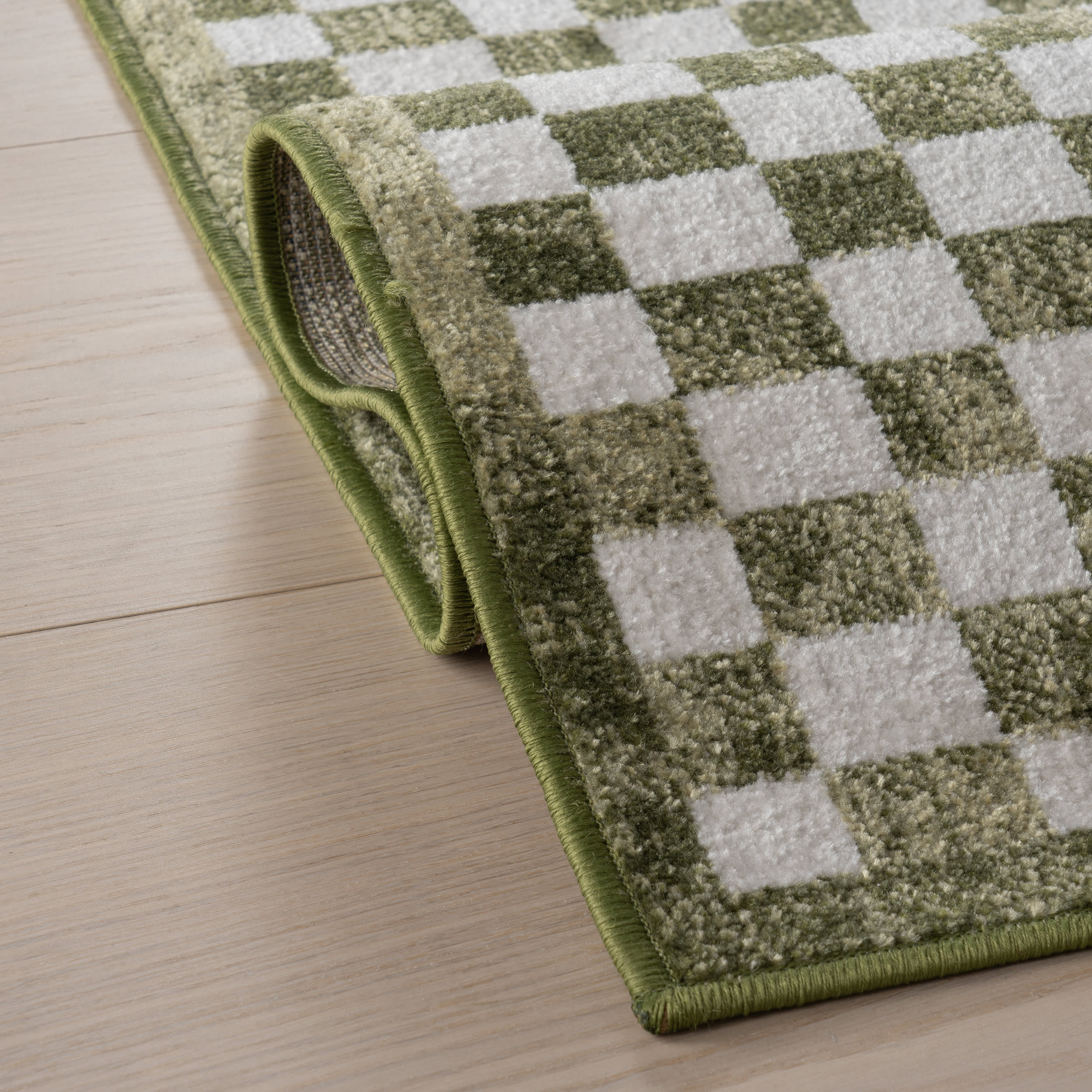 Kallie Washable Tiled Rug | Green - Image 11