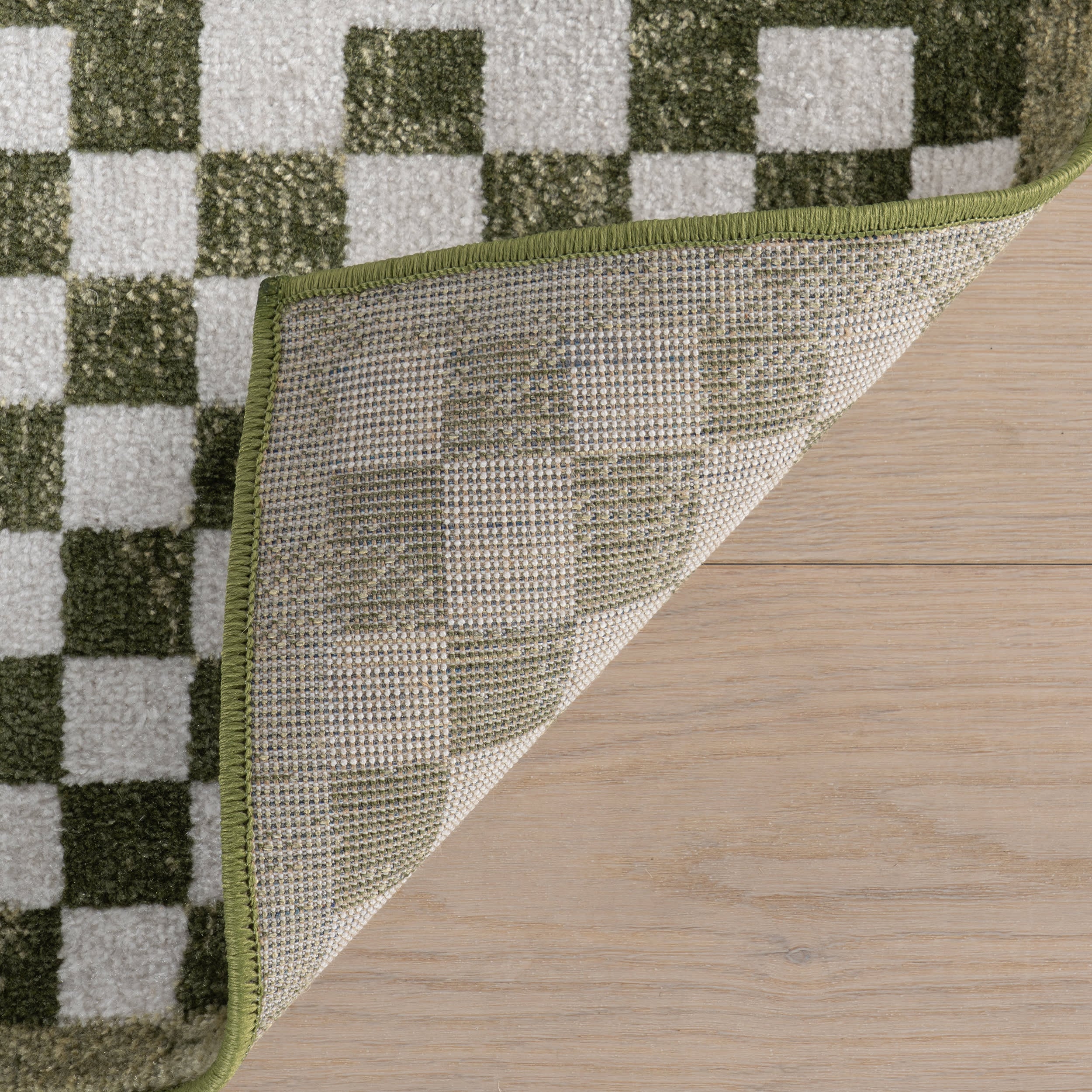 Kallie Washable Tiled Rug | Green - Image 8