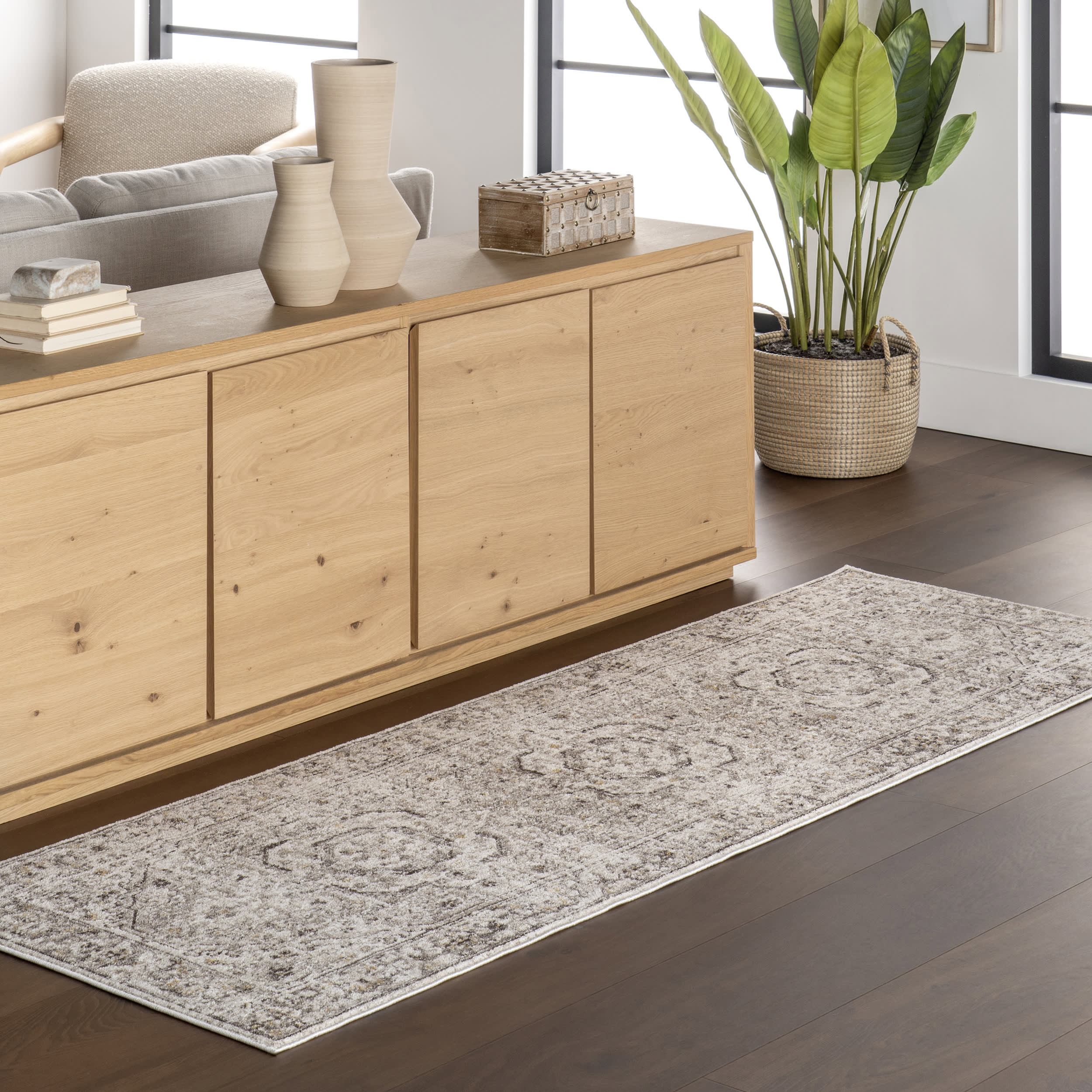 Kamryn Medallion Rug | Light Grey - Image 2