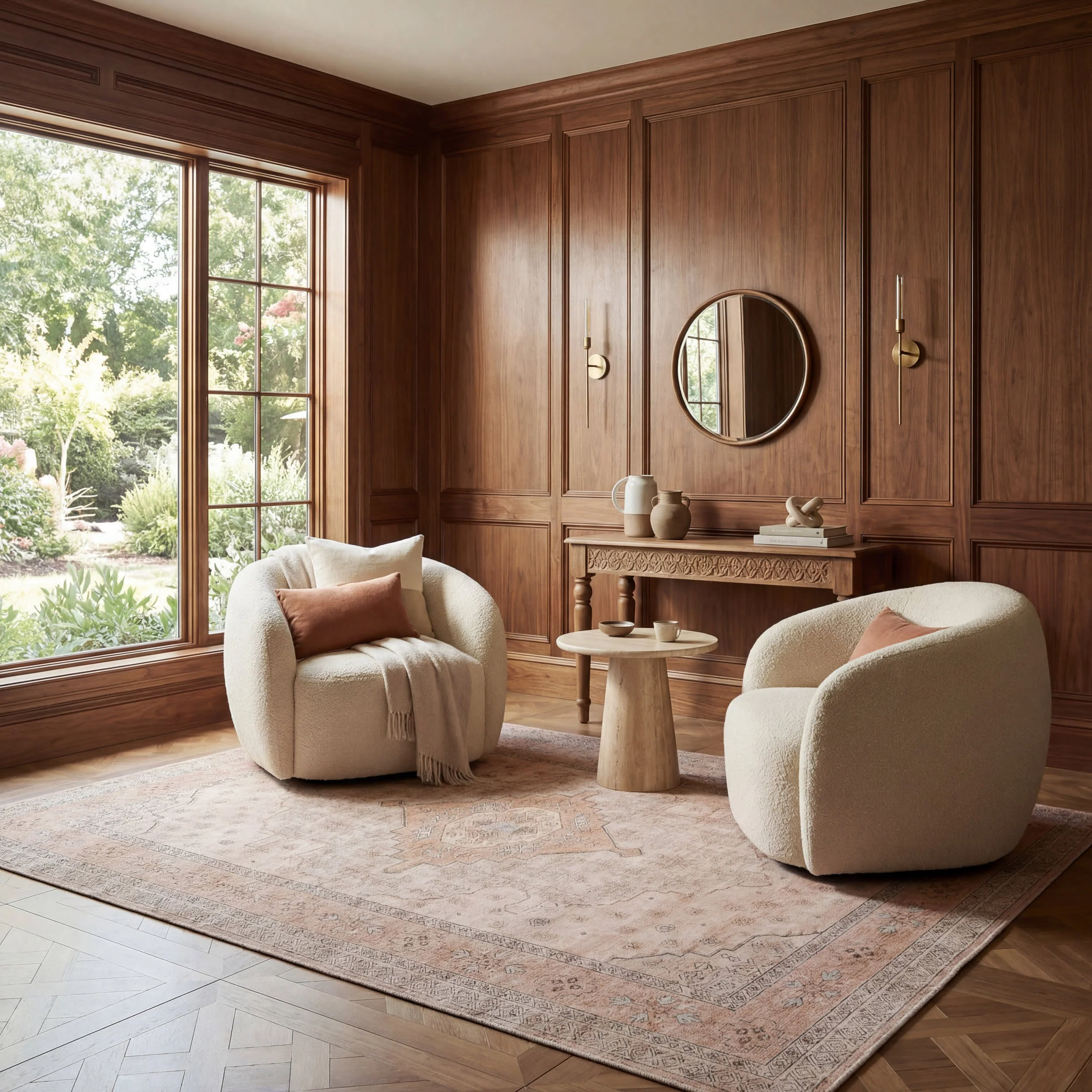 Kanna Oriental and Persian Washable Rug | Peach - Image 2