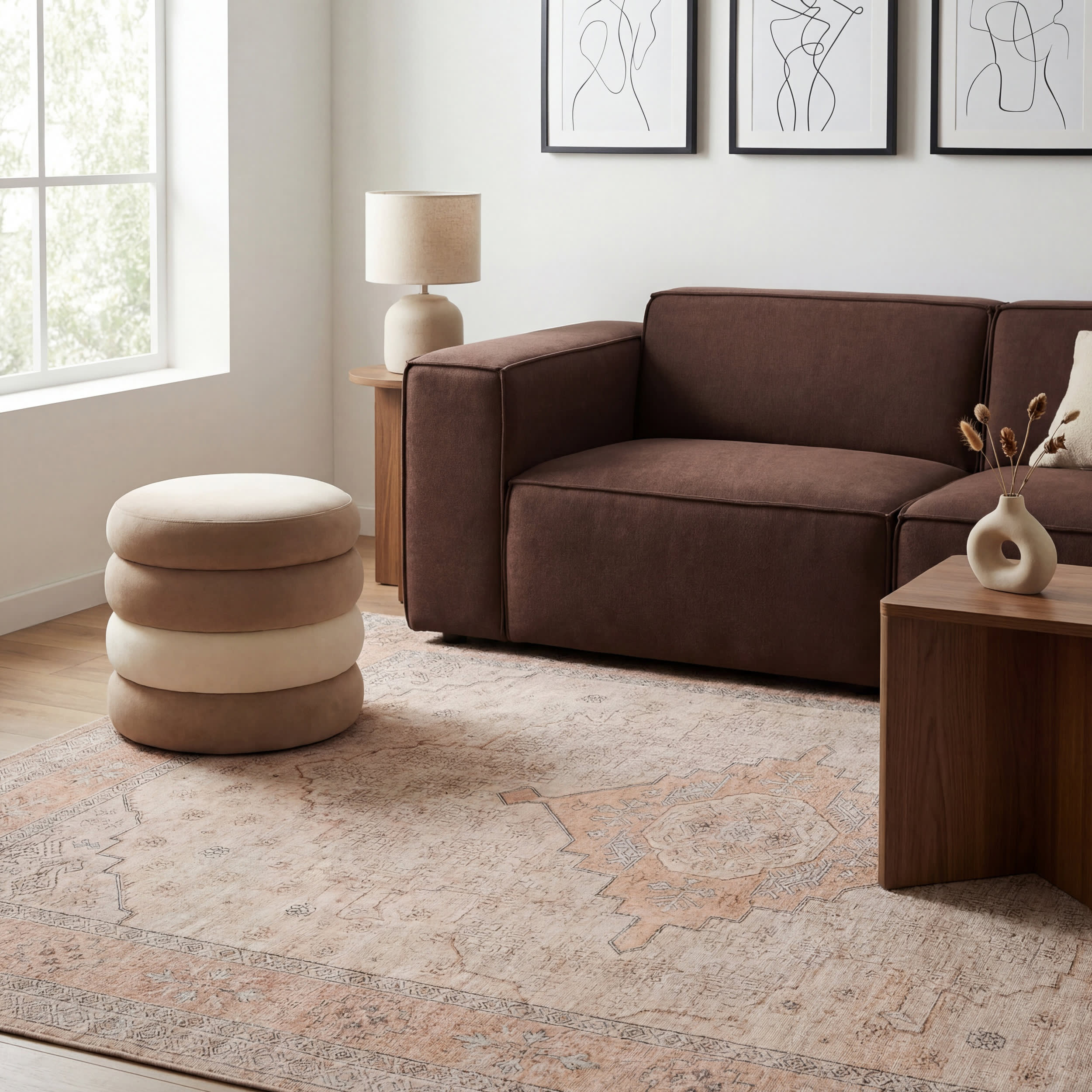 Kanna Oriental and Persian Washable Rug | Peach - Image 5