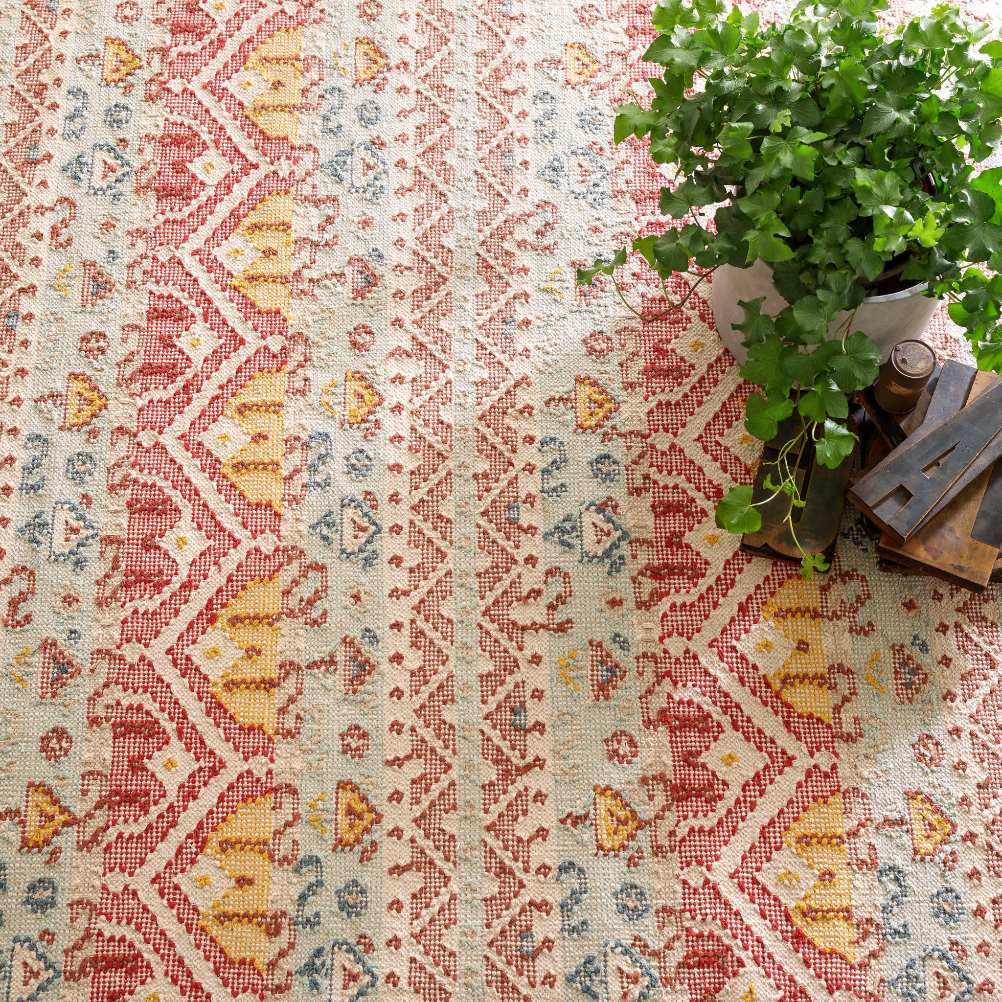 Kara Kilim Handwoven Cotton Rug | Multi - Image 3