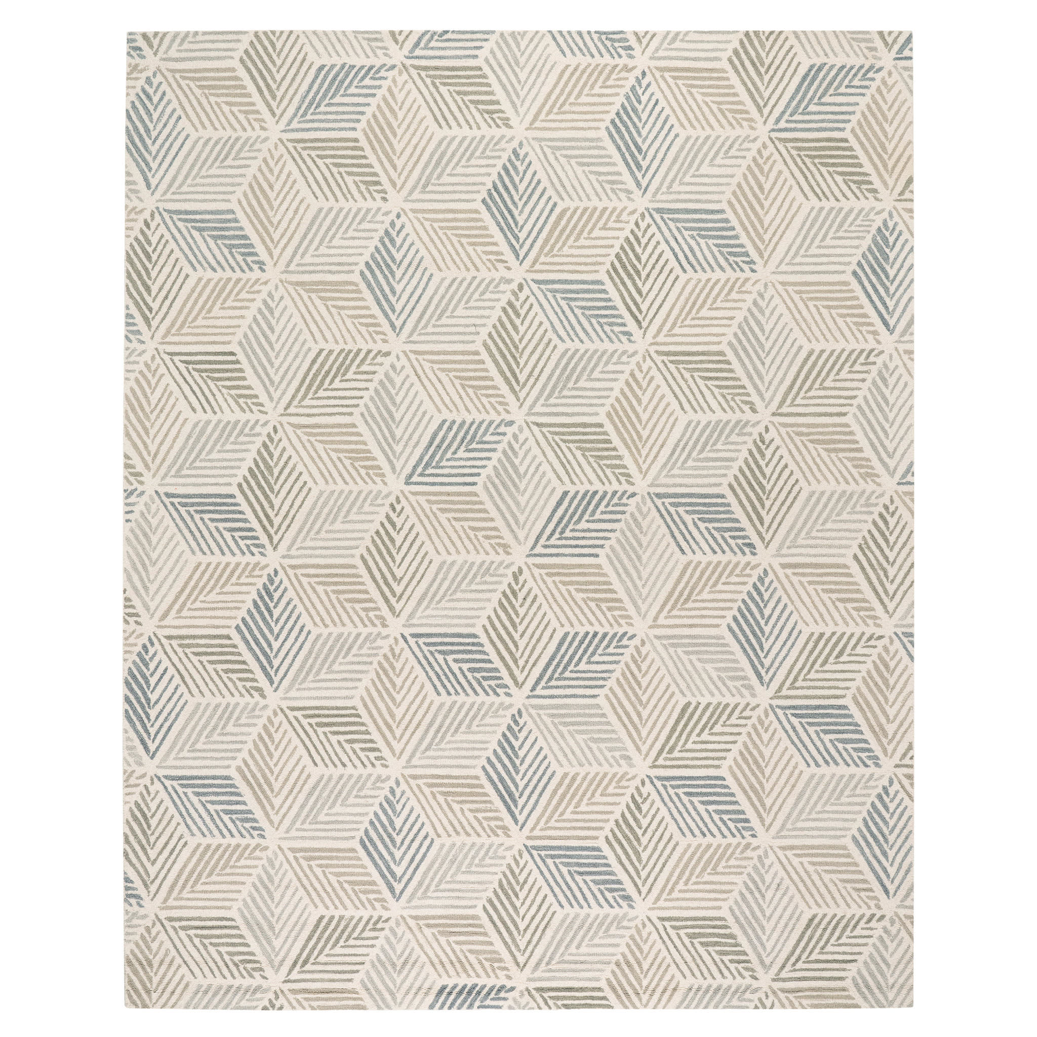Karari Hand Hooked Wool Rug | Blue - Image 2