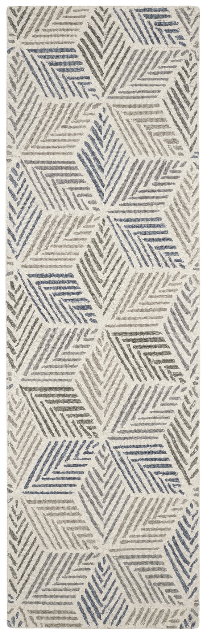 Karari Hand Hooked Wool Rug | Blue - Image 3