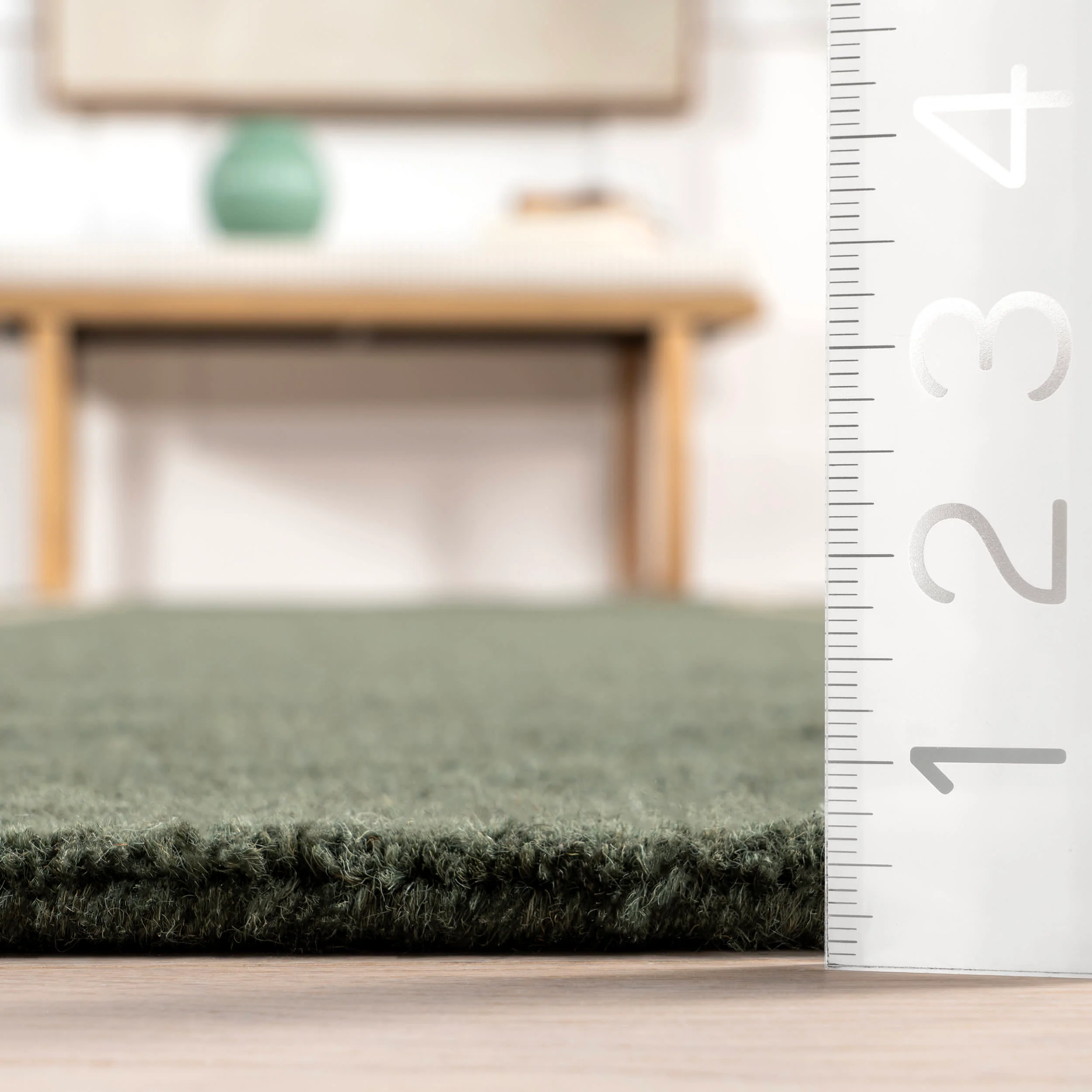 Kari Striped Wool Rug | Dark Green - Image 4