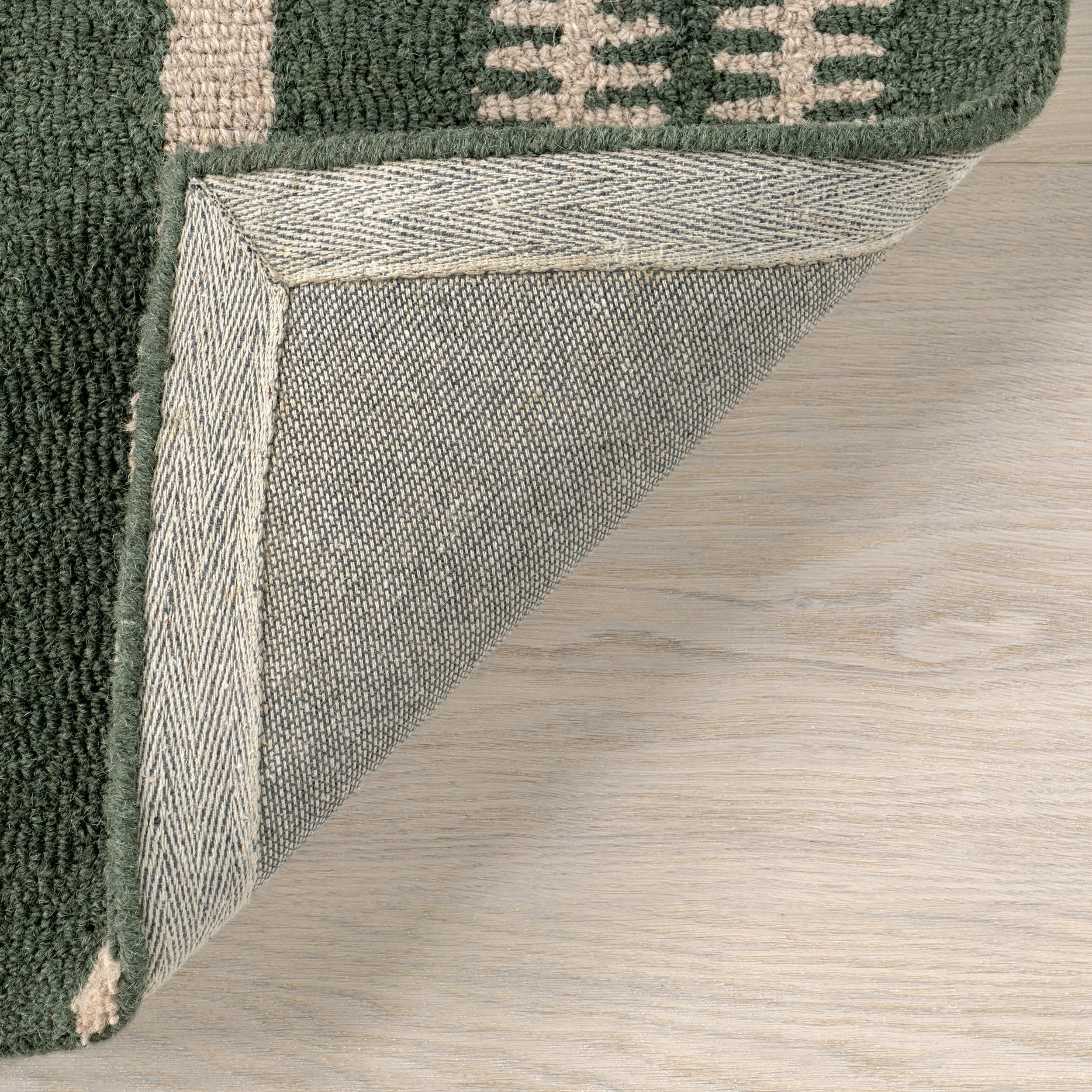 Kari Striped Wool Rug | Dark Green - Image 5