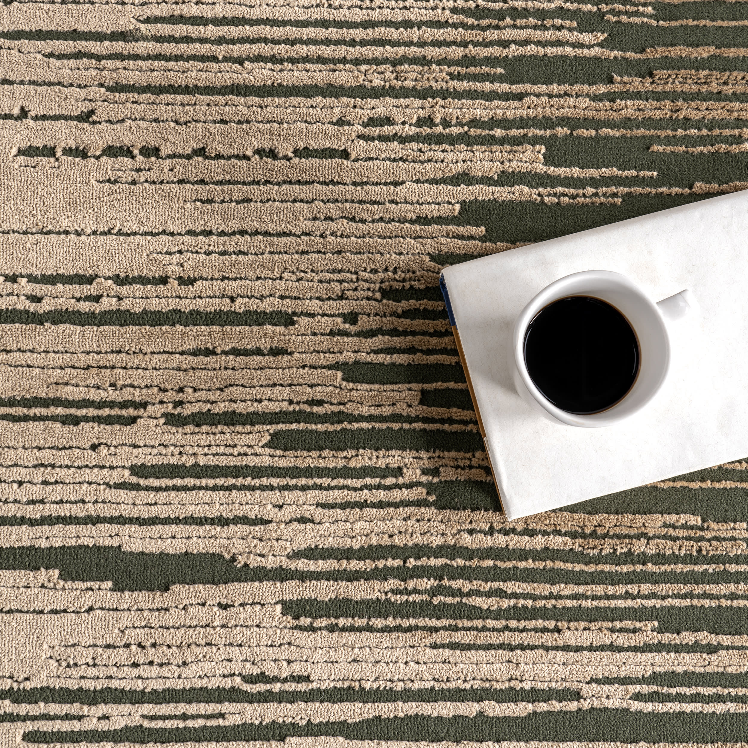 Karnali Abstract Washable Rug | Green - Image 7