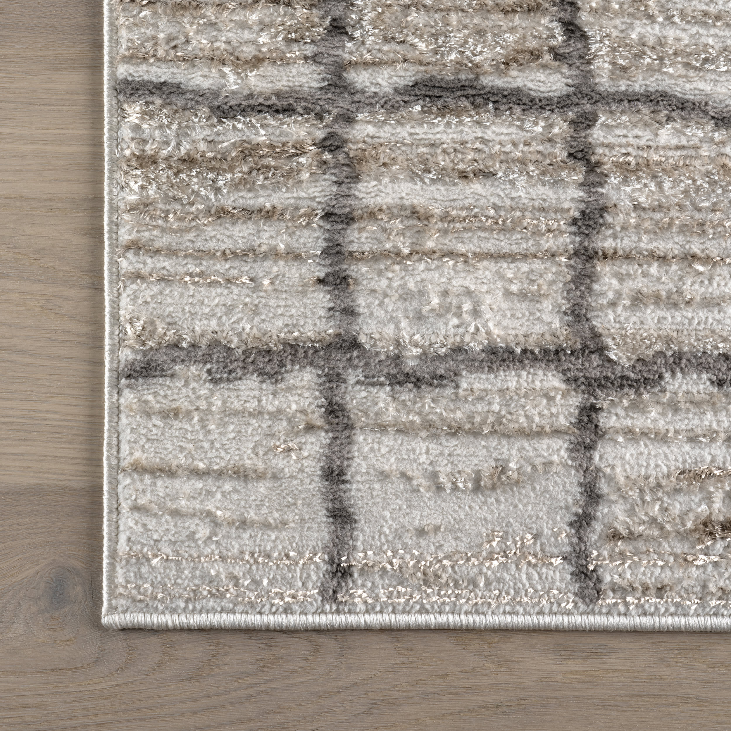 Karolina Checked Rug | Beige - Image 4