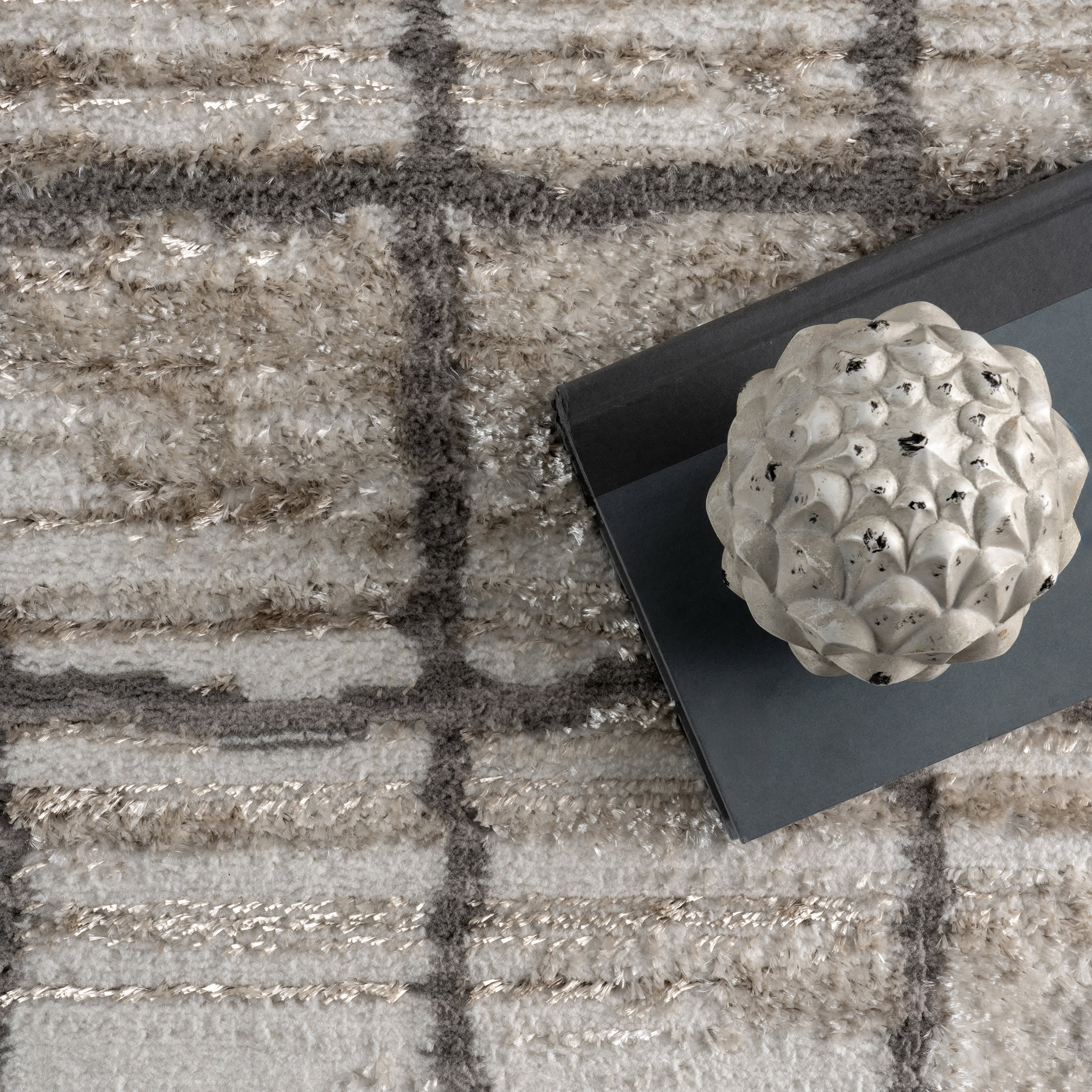 Karolina Checked Rug | Beige - Image 8