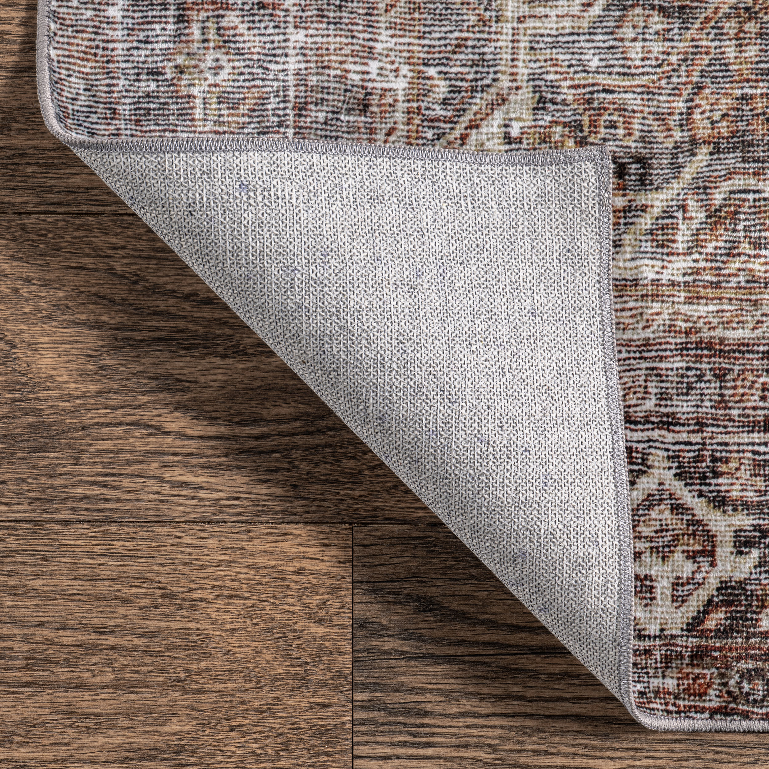 Karrigan Vintage Washable Rug | Dark Red - Image 6