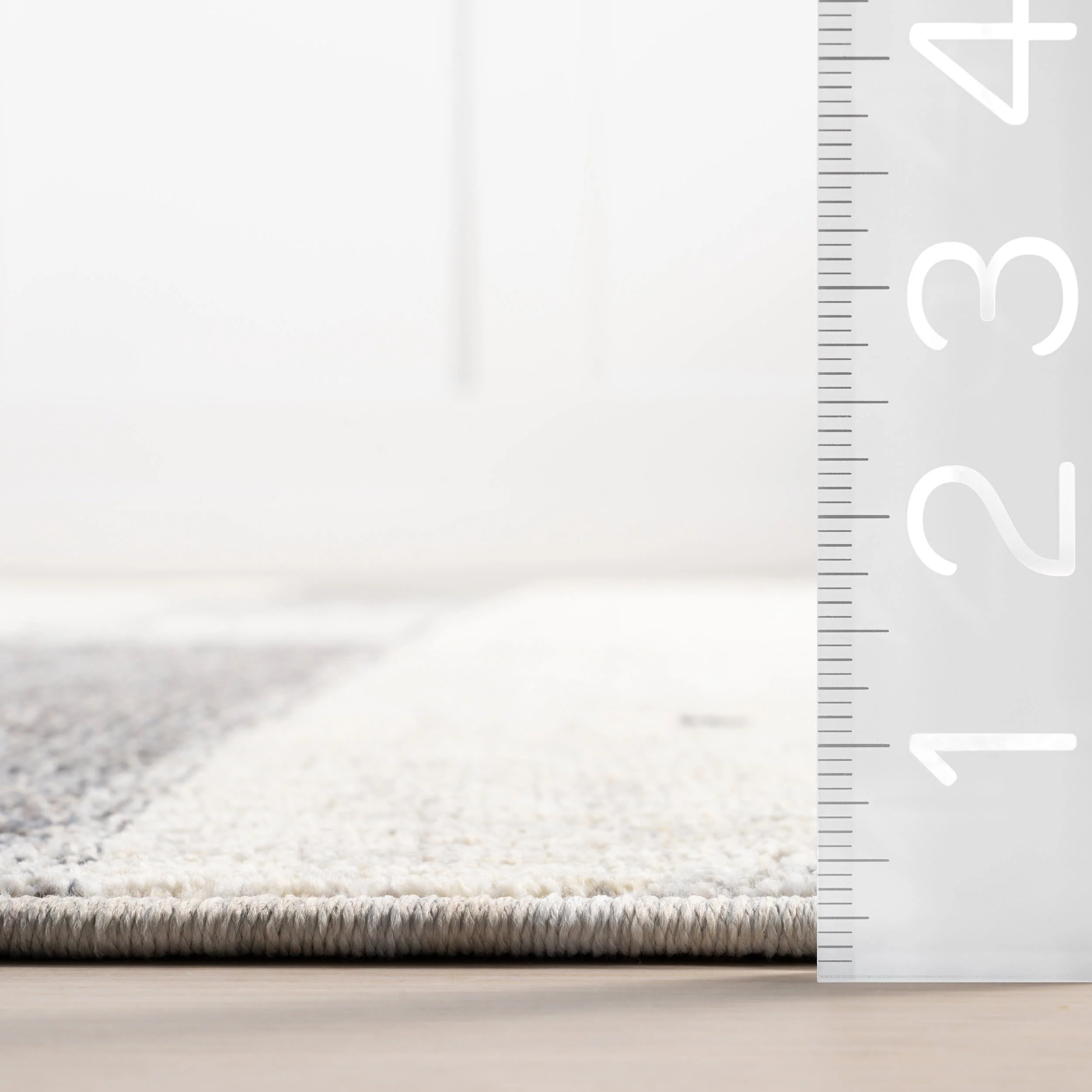 Karter Striped Trapezoid Rug | Light Grey - Image 6