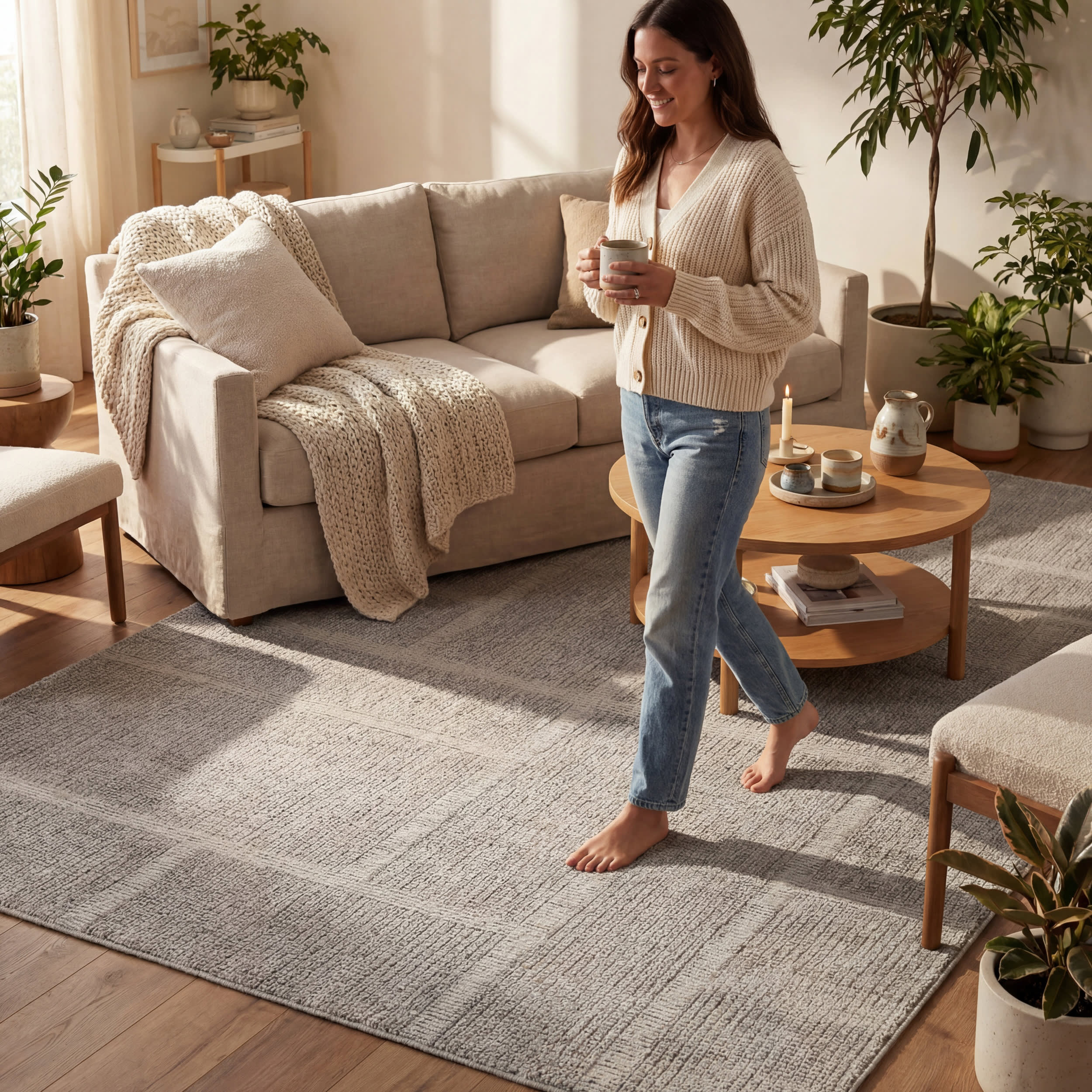 Kary Bohemian Abstract Rug | Grey - Image 9