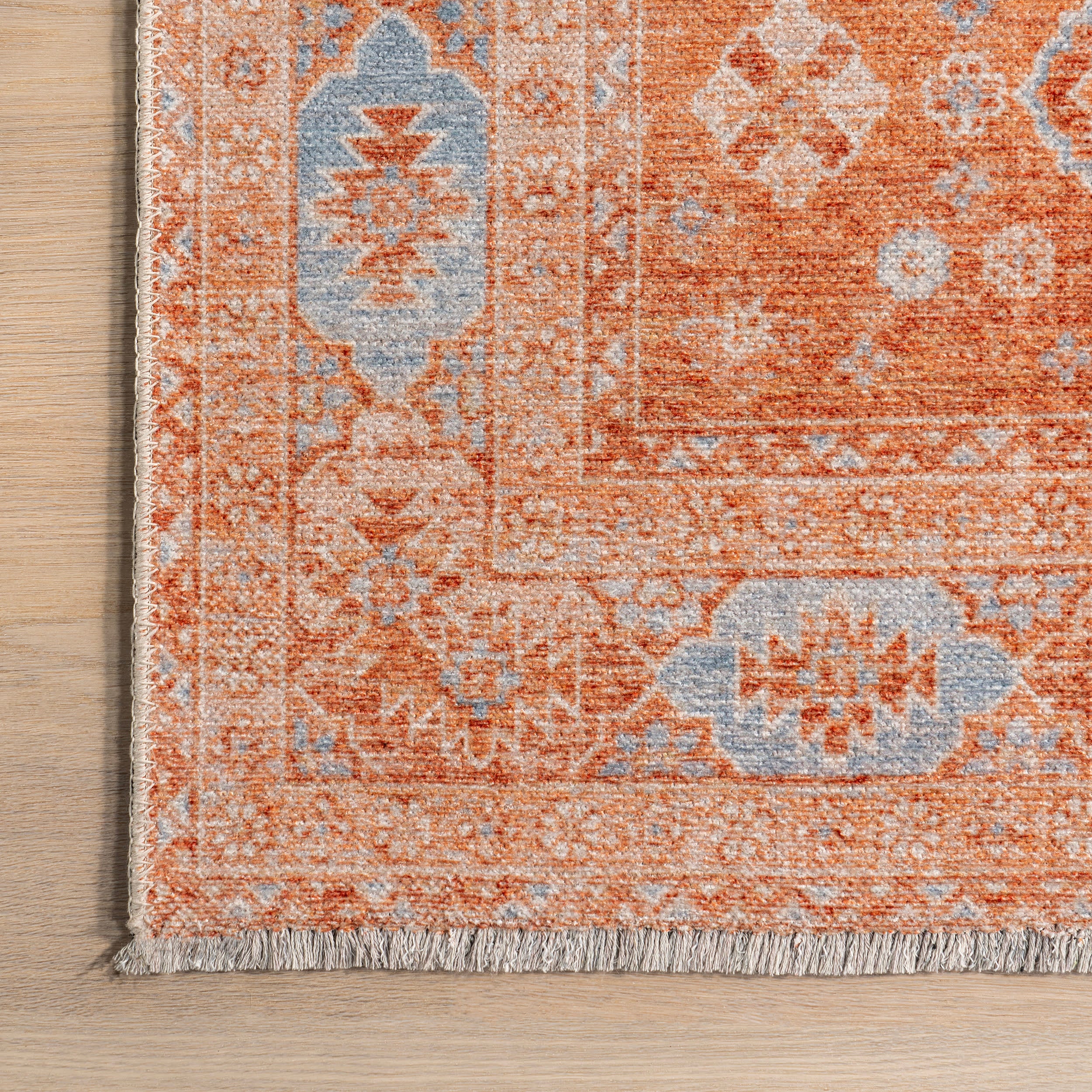 Kaski Medallion Washable Rug | Peach - Image 3