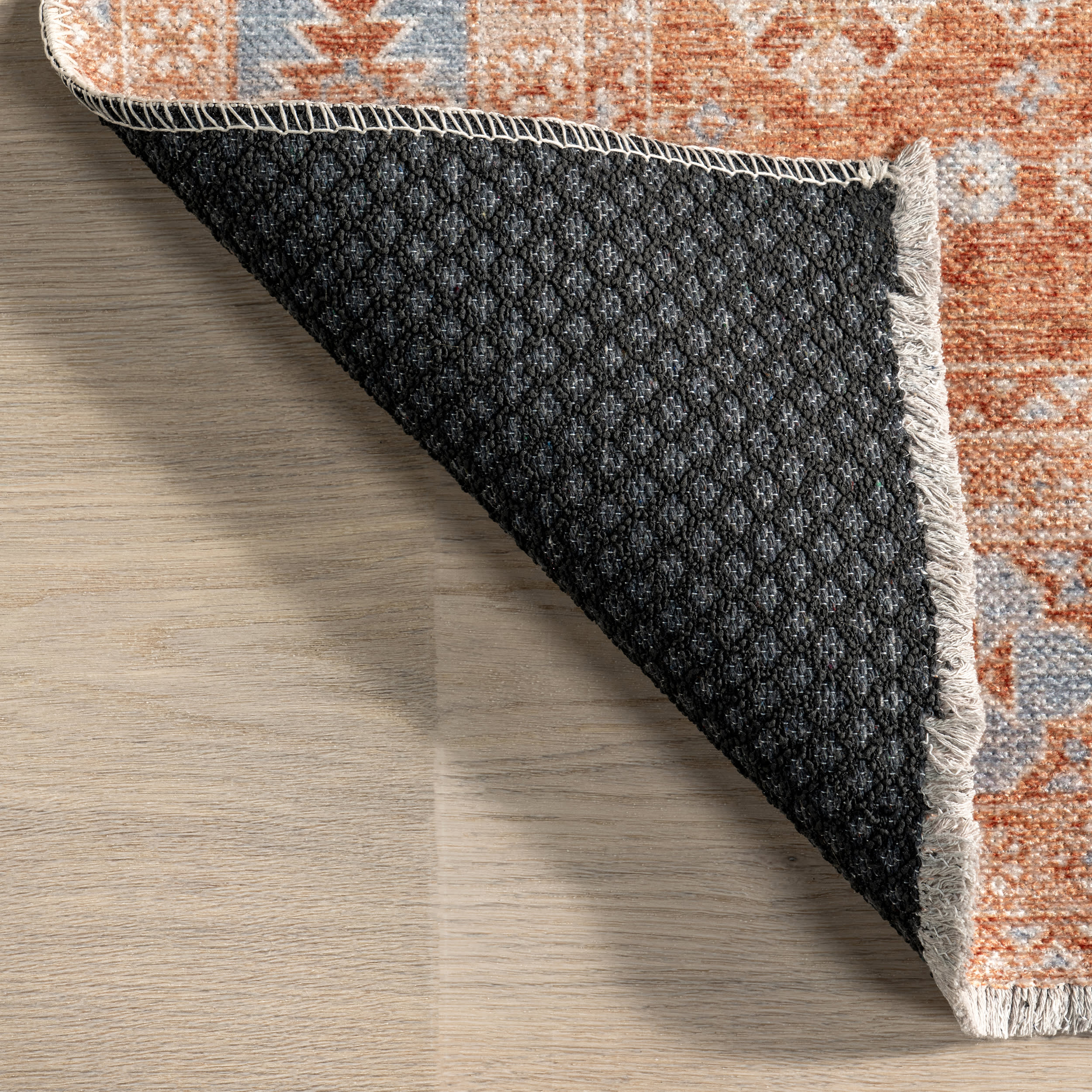 Kaski Medallion Washable Rug | Peach - Image 5