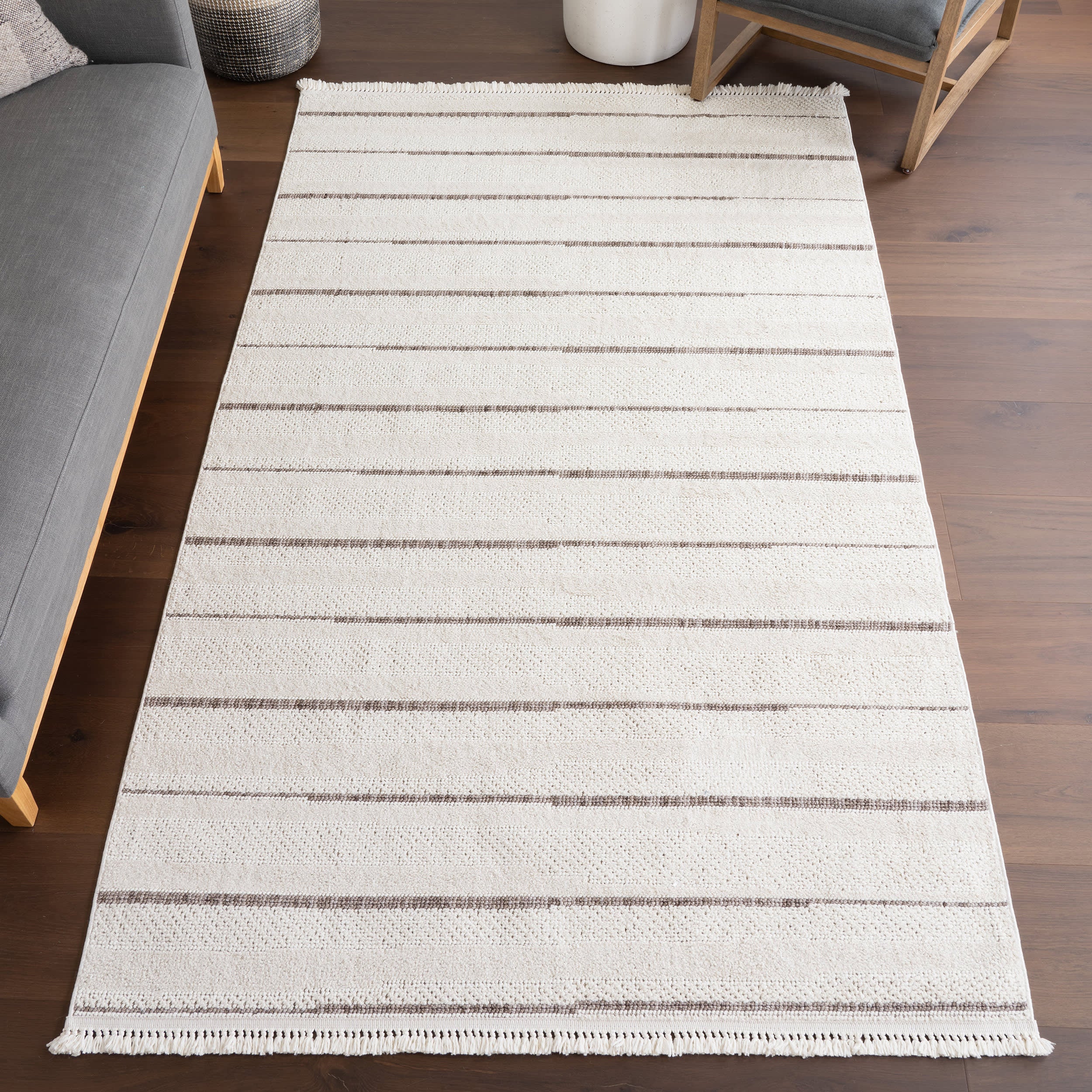Katalina Striped Rug | Beige - Image 2