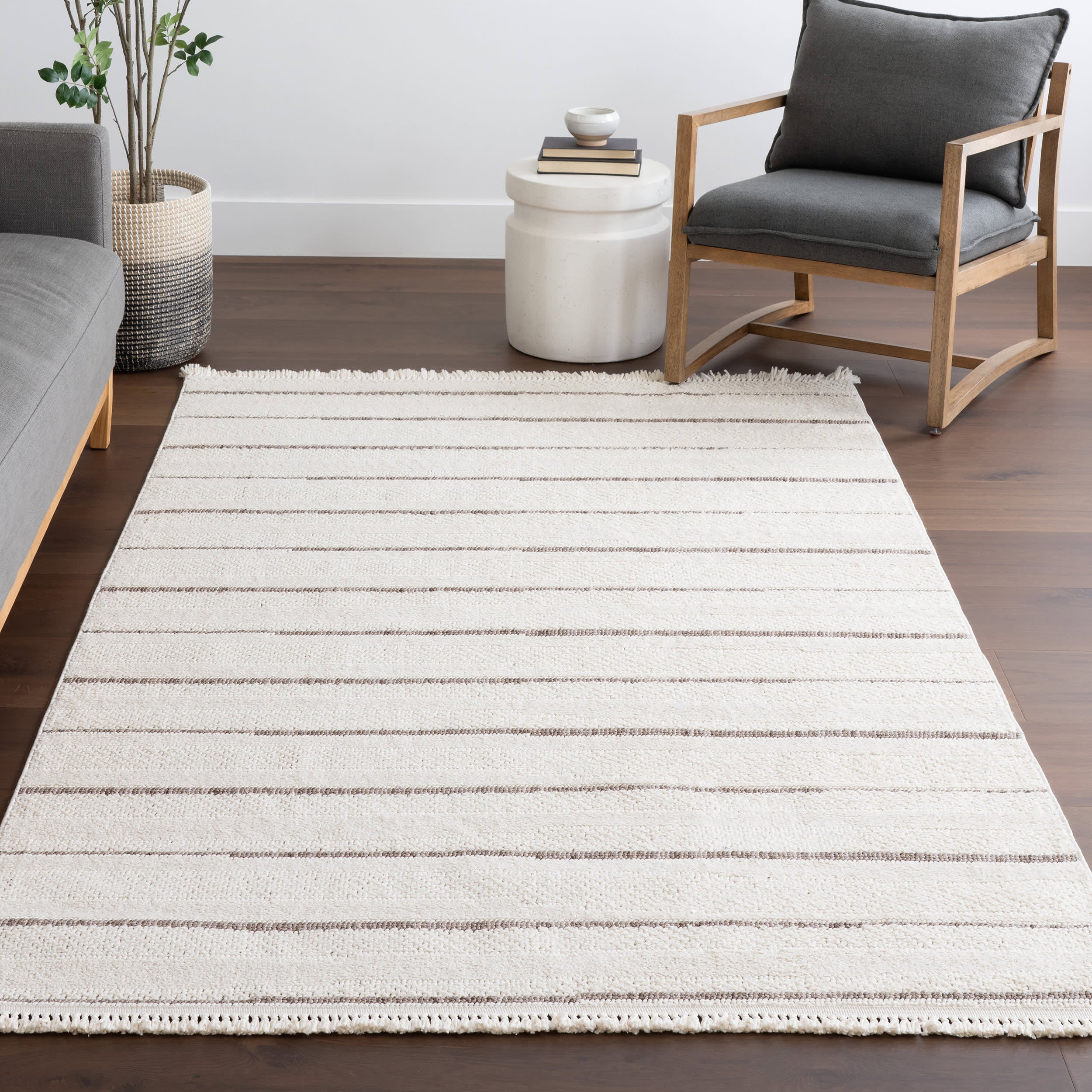 Katalina Striped Rug | Beige - Image 5