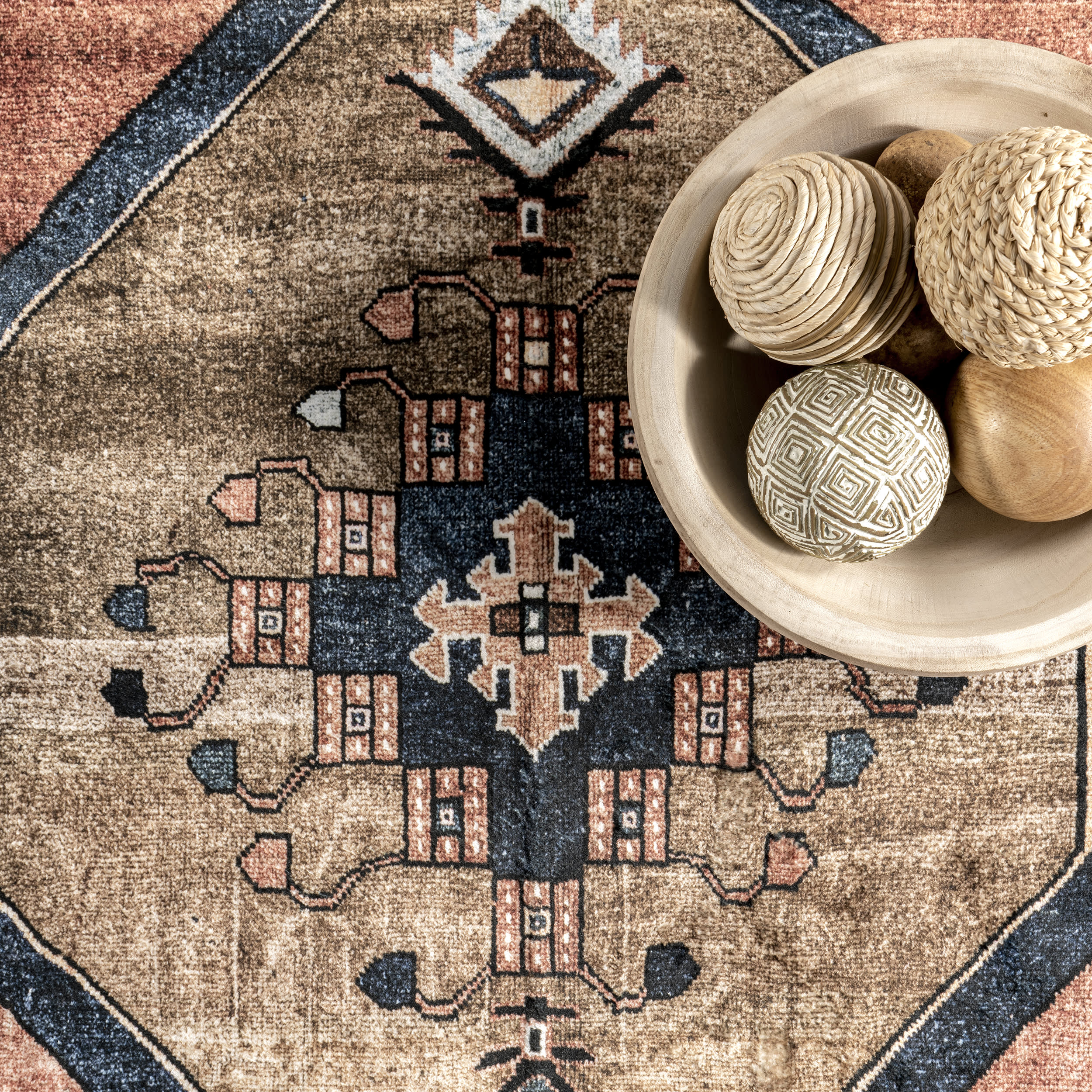 Katana Collage Washable Rug | Rust - Image 7