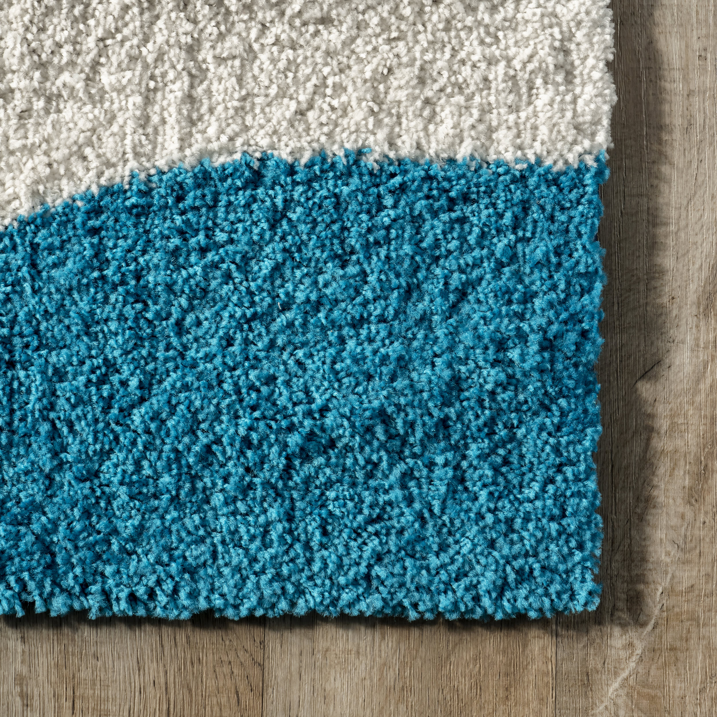 Kathyrn Shag Shapes Rug | Blue - Image 3