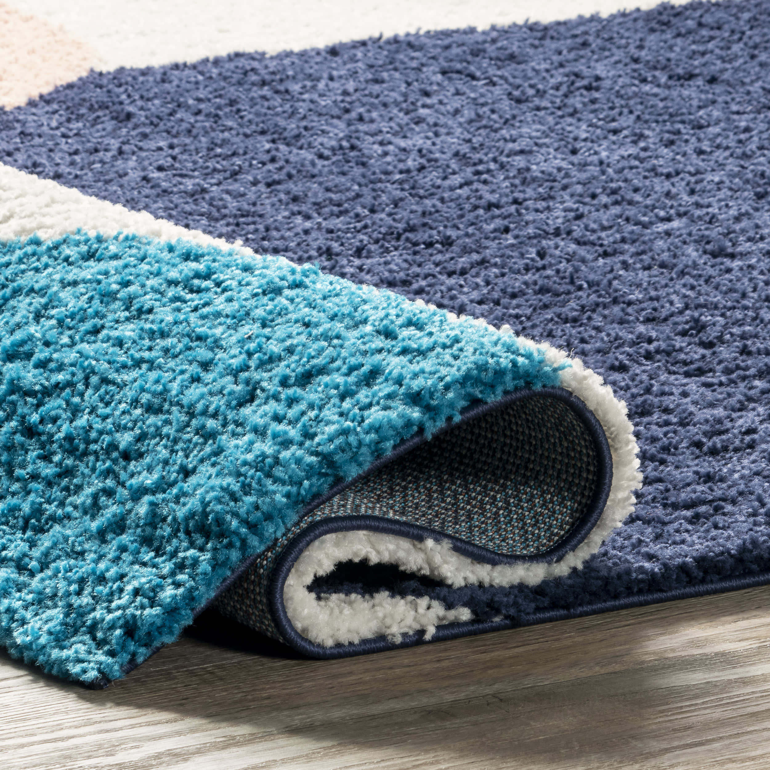 Kathyrn Shag Shapes Rug | Blue - Image 6