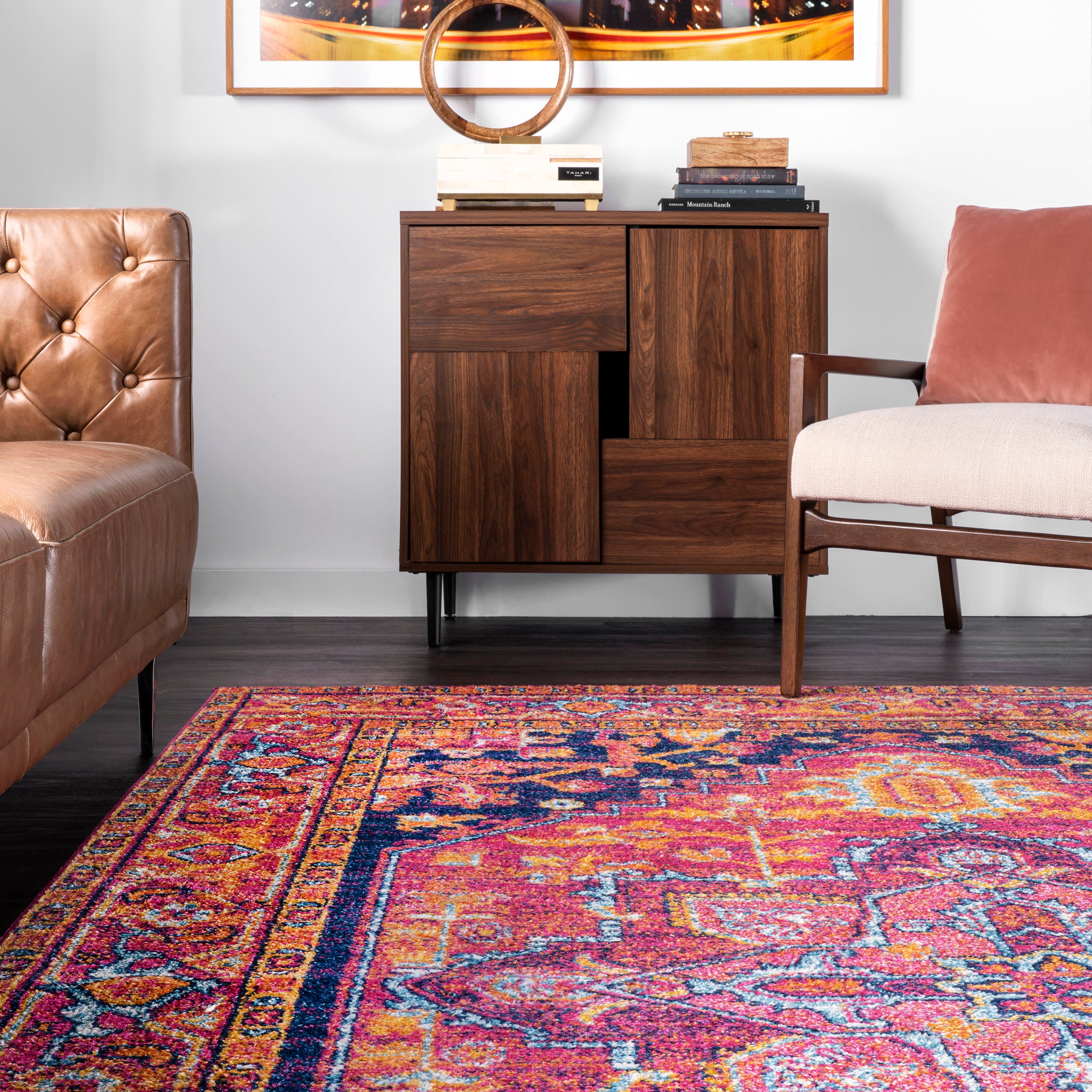 Katrina Blooming Rosette Rug | Hot Pink - Image 4