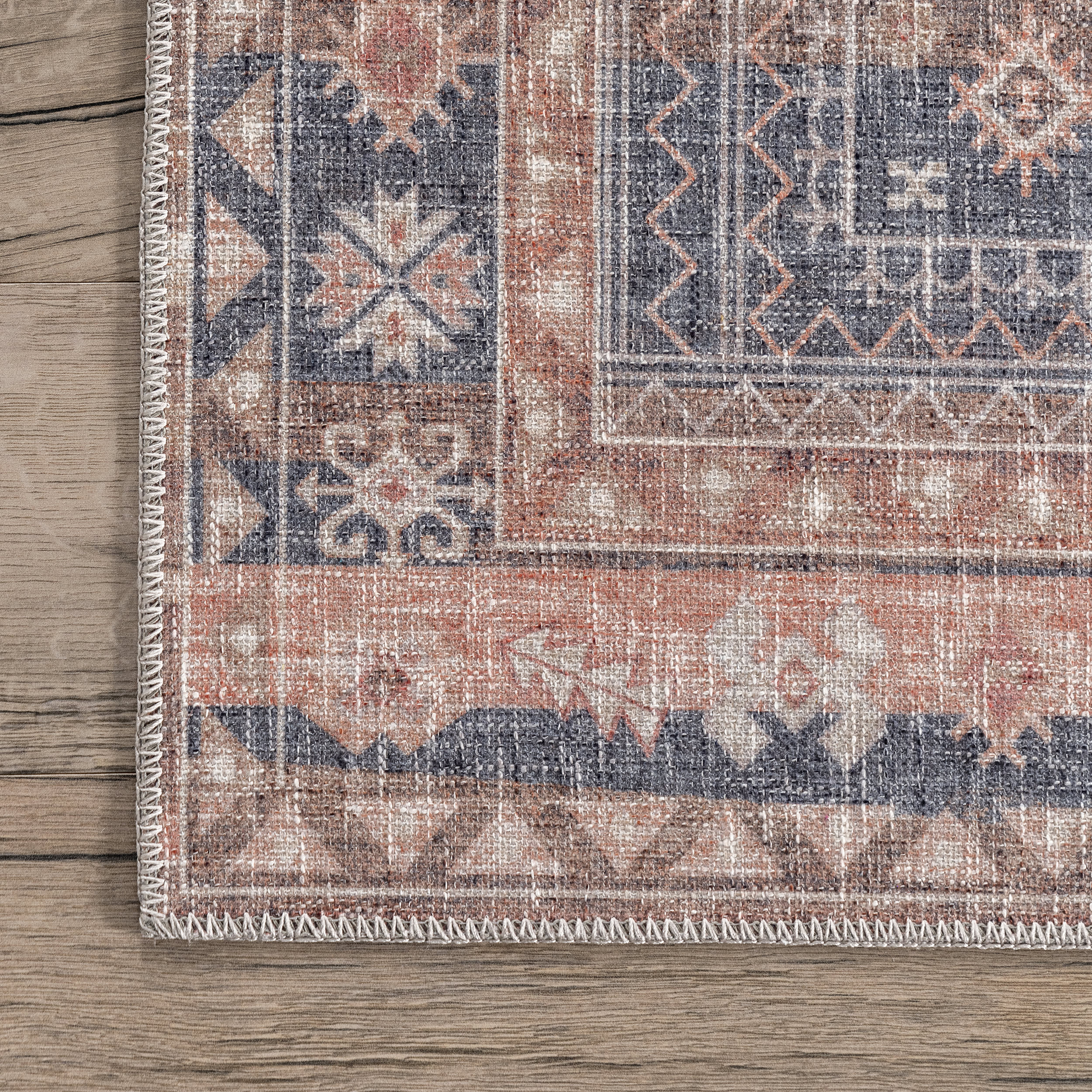 Katrina Washable Distressed Rug | Grey - Image 3