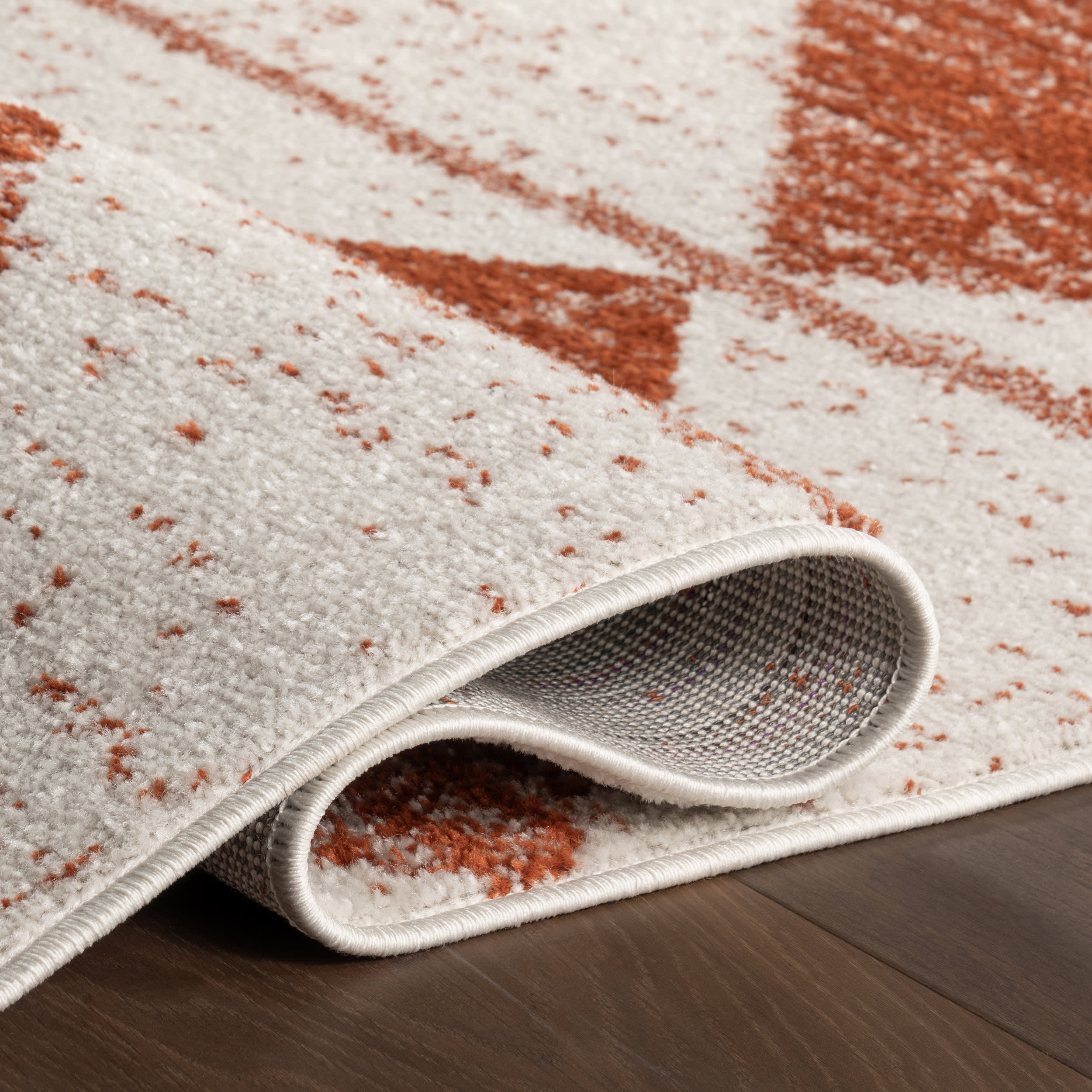 Kaydence Striped Diamonds Rug | Brick - Image 11