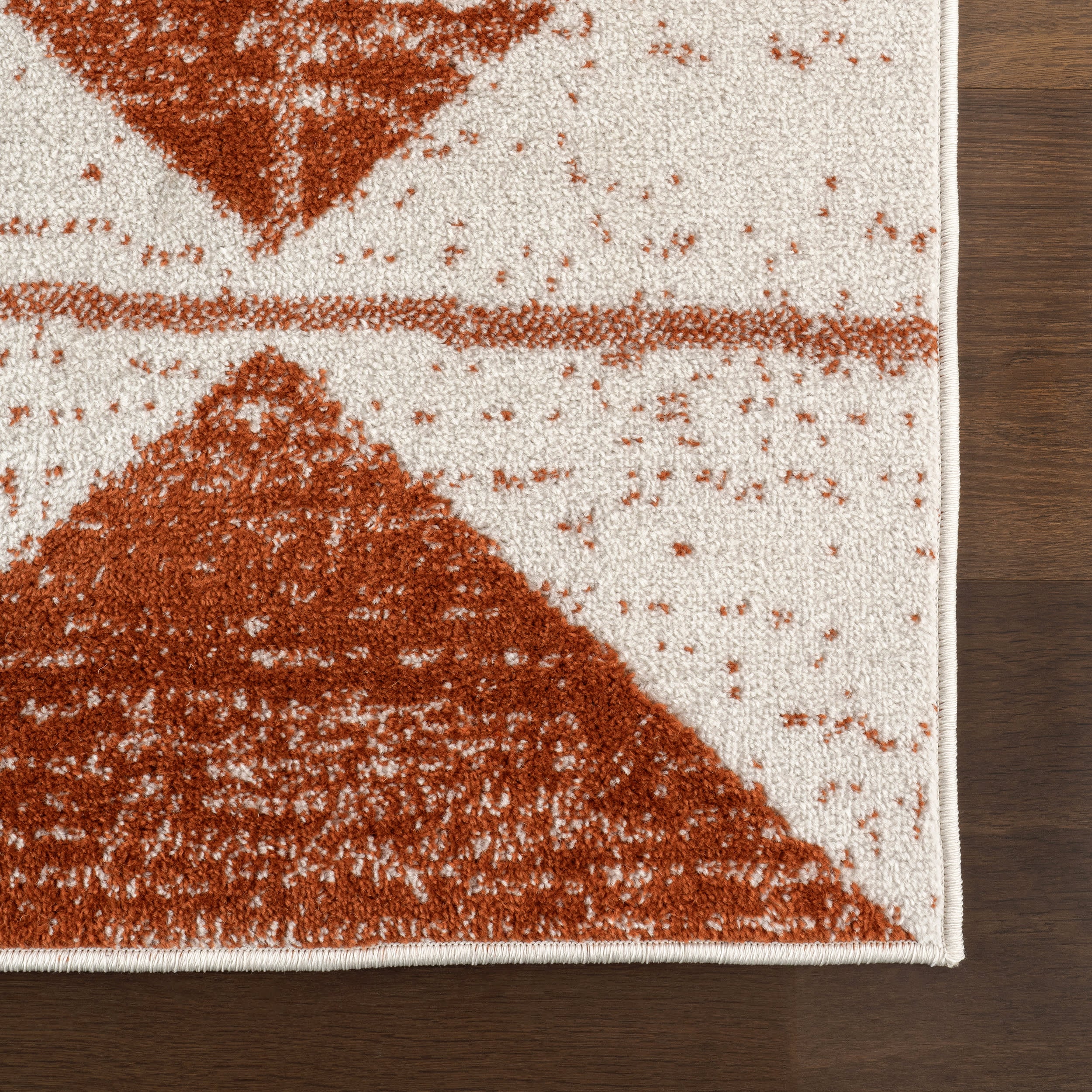 Kaydence Striped Diamonds Rug | Brick - Image 4