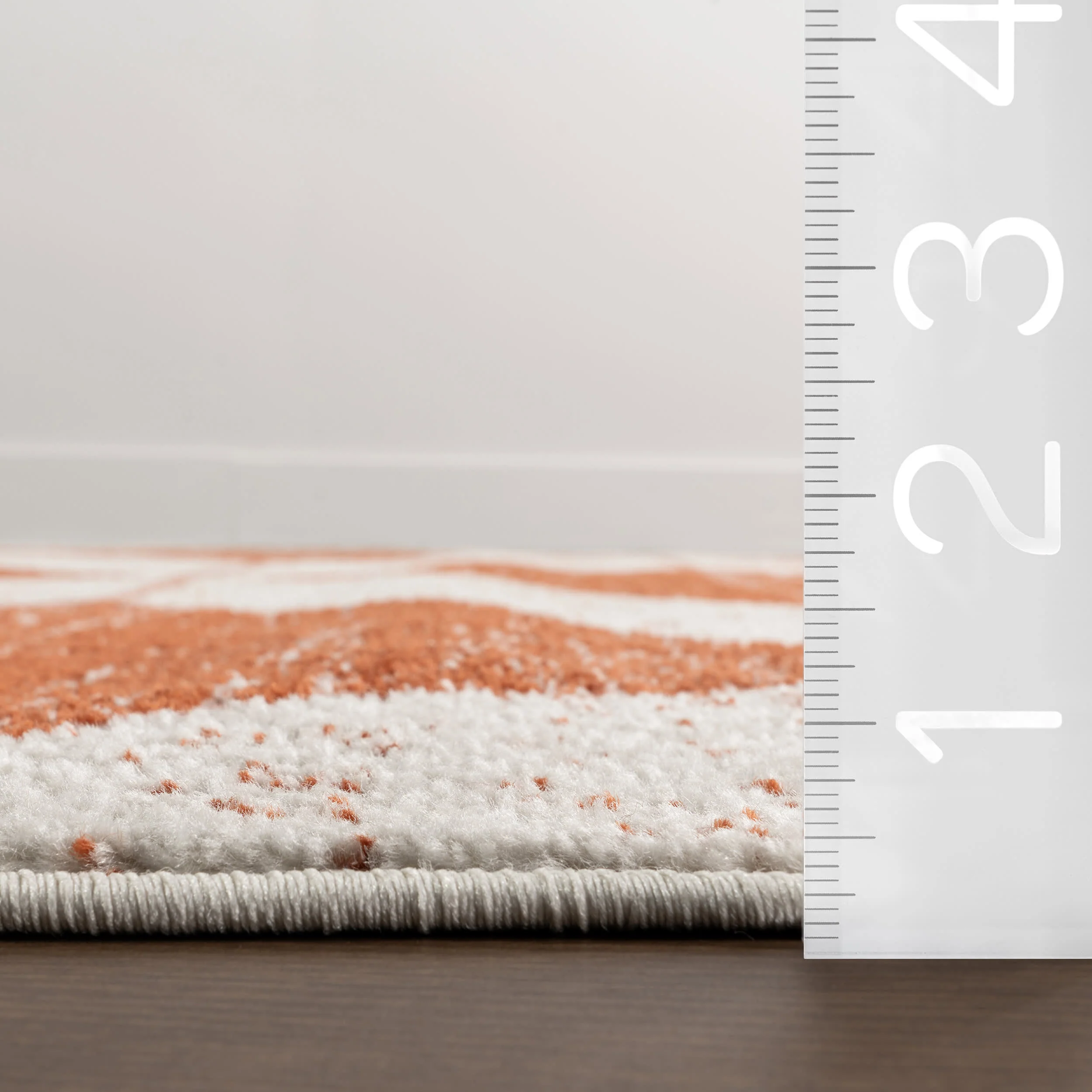 Kaydence Striped Diamonds Rug | Brick - Image 6