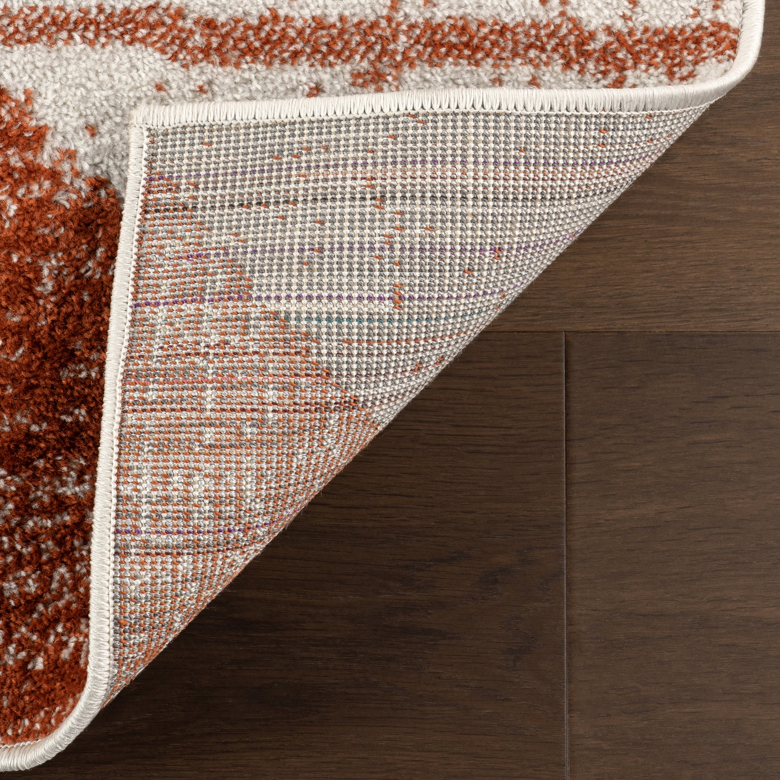 Kaydence Striped Diamonds Rug | Brick - Image 8