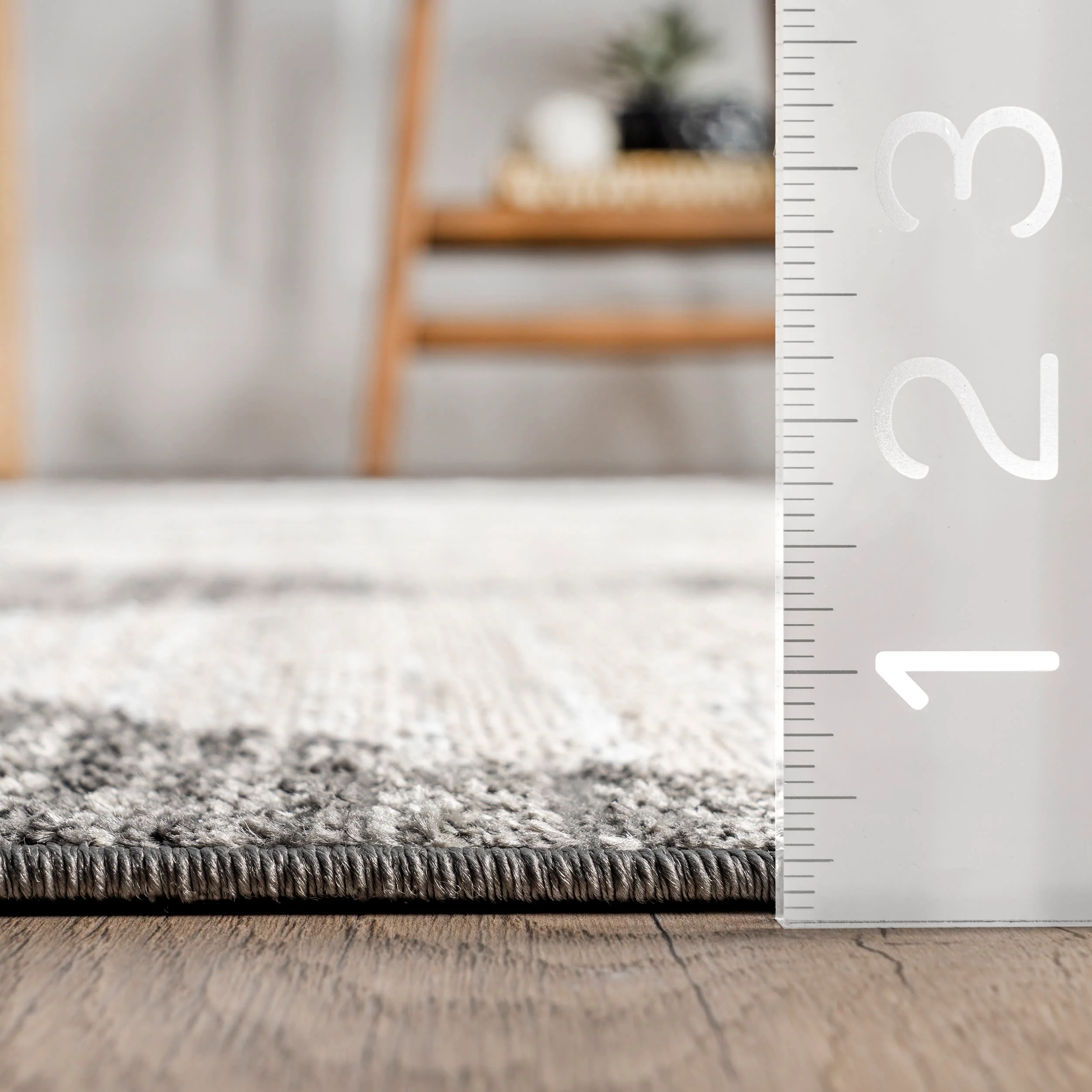 Kayla Checkerboard Tiled Rug | Grey - Image 5