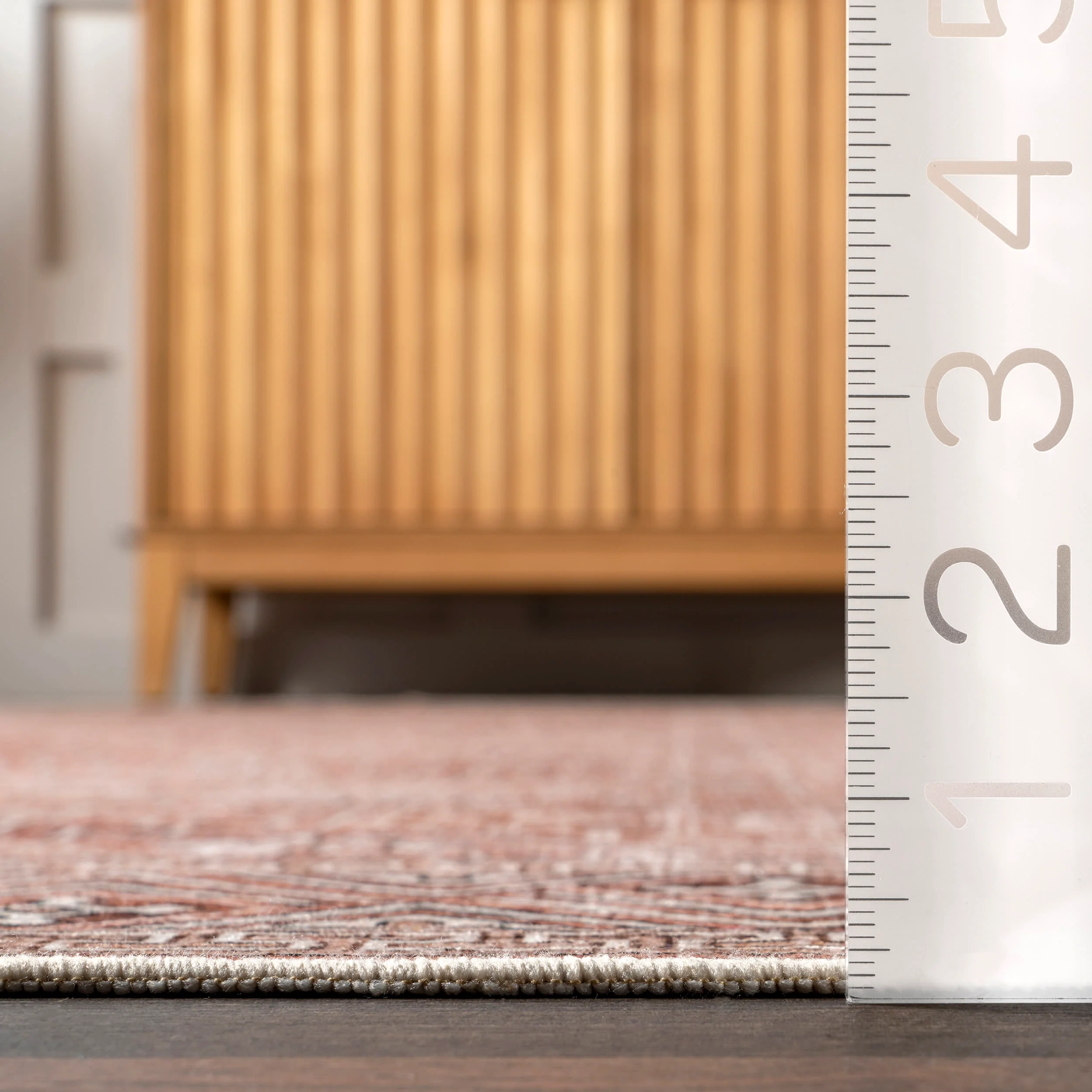 Kaylee Faded Trellis Border Spill Proof Washable Rug | Rust - Image 5