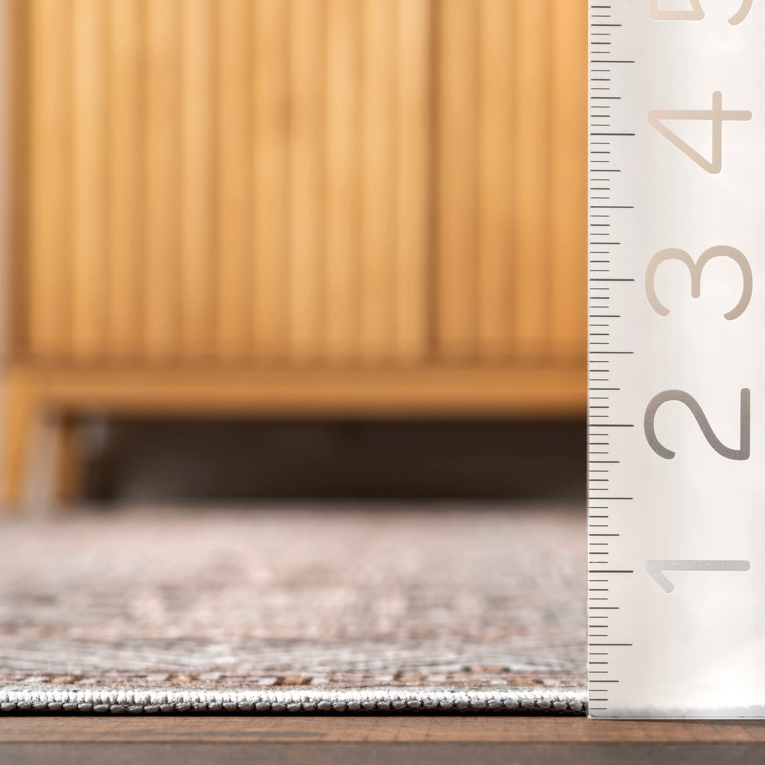 Kaylee Faded Trellis Border Spill Proof Washable Rug | Taupe - Image 5