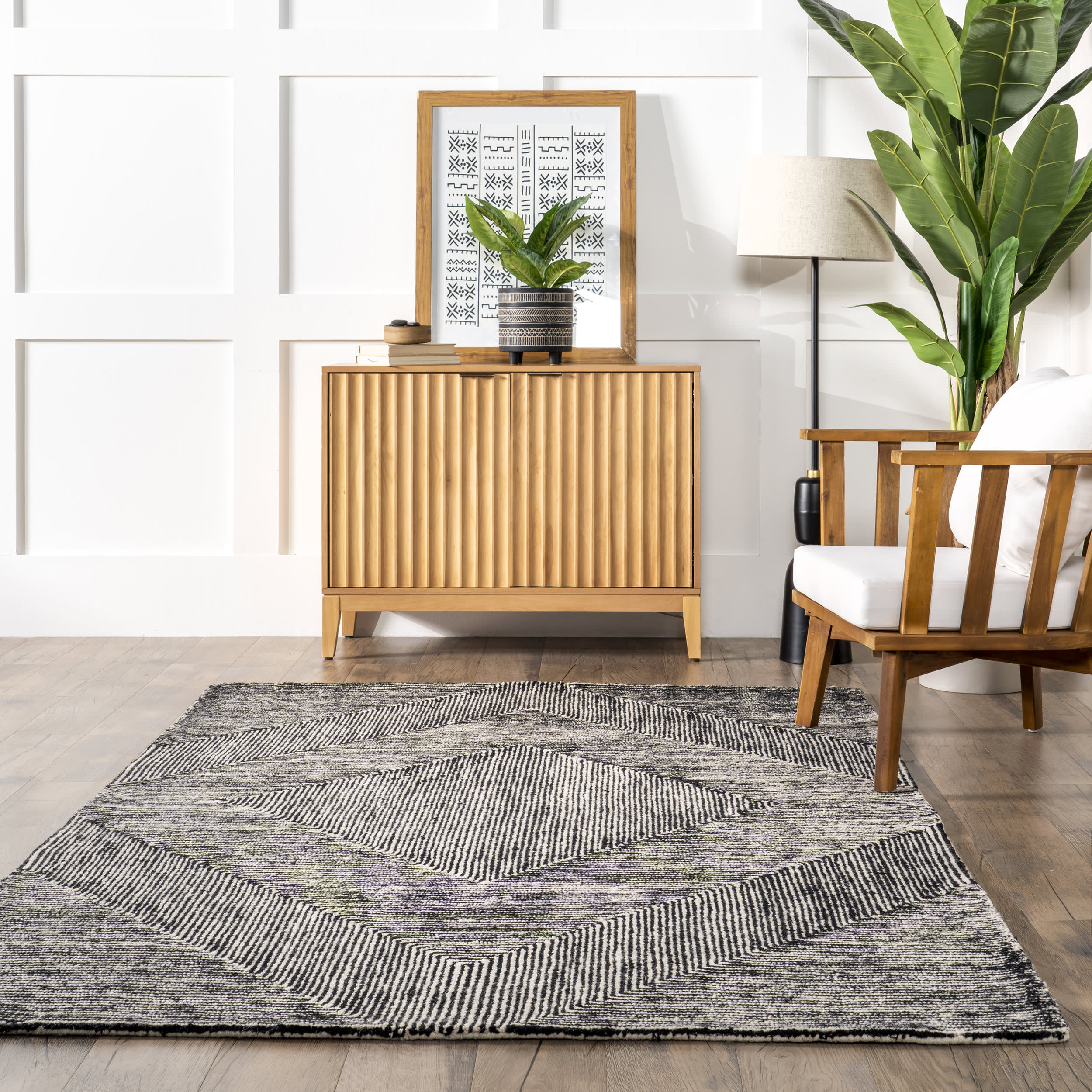 Kayra Wool Modern Rug | Charcoal - Image 4