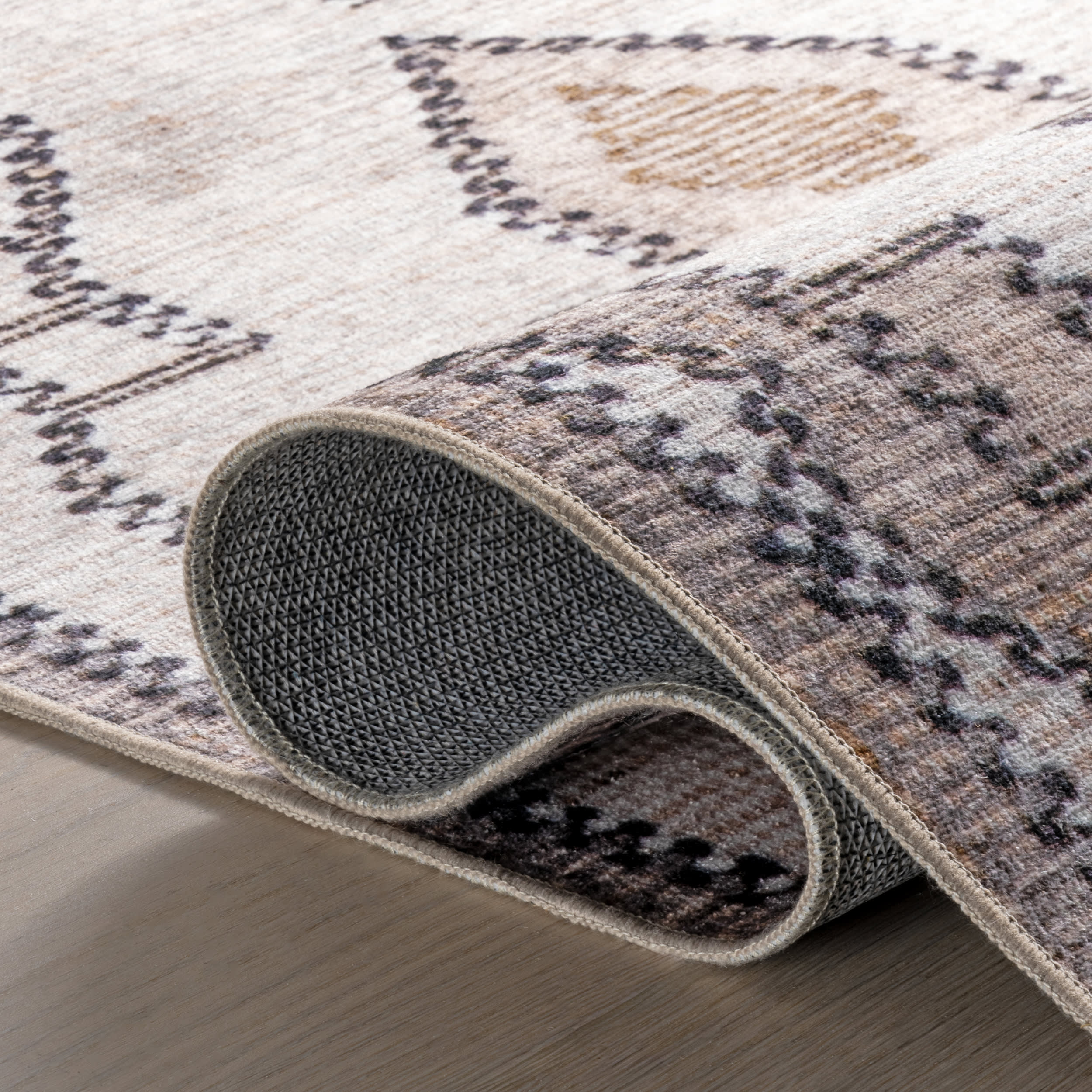 Keily Medallion Spill Proof Washable Rug | Ivory - Image 9