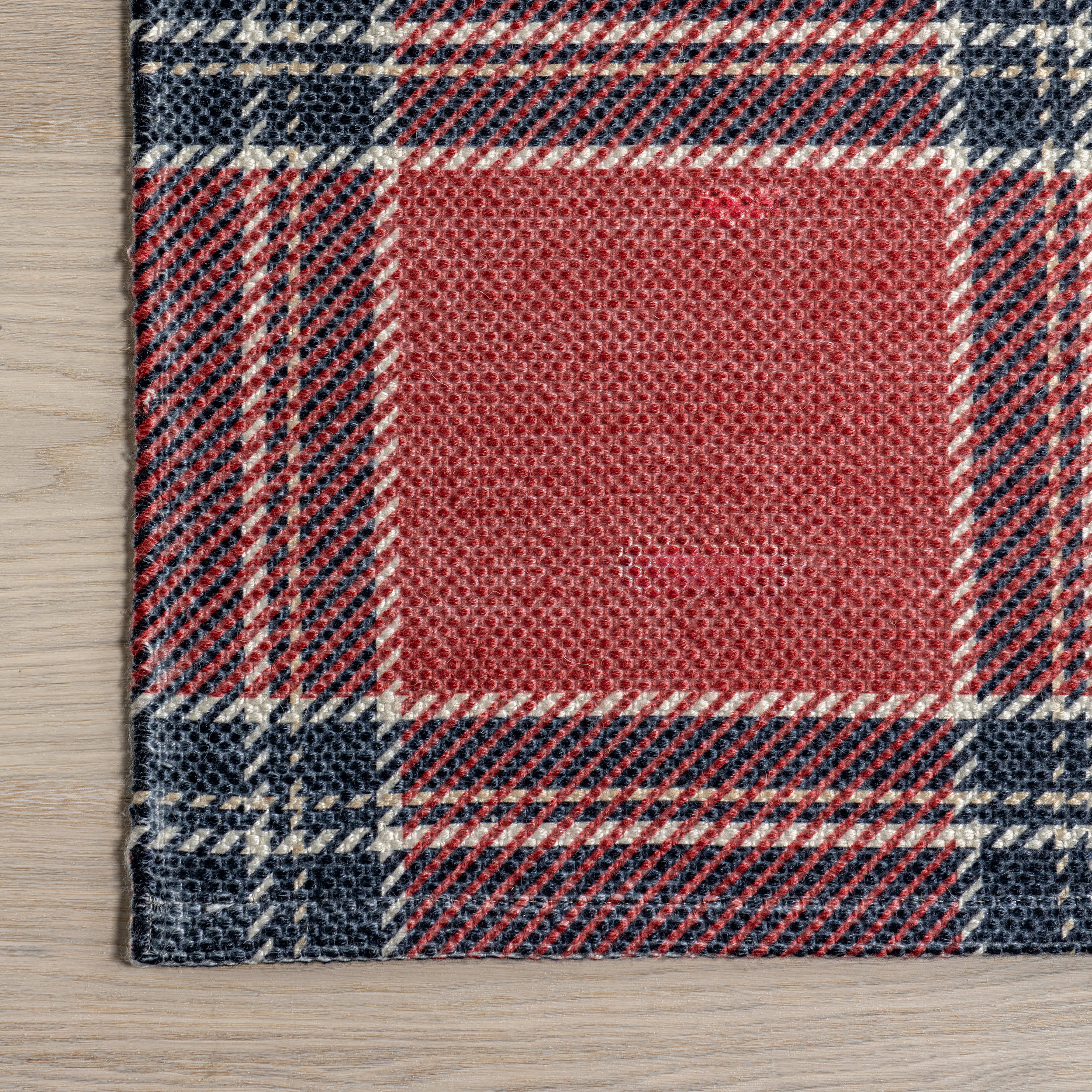 Keira Checkered Plaid Rug | Red - Image 3