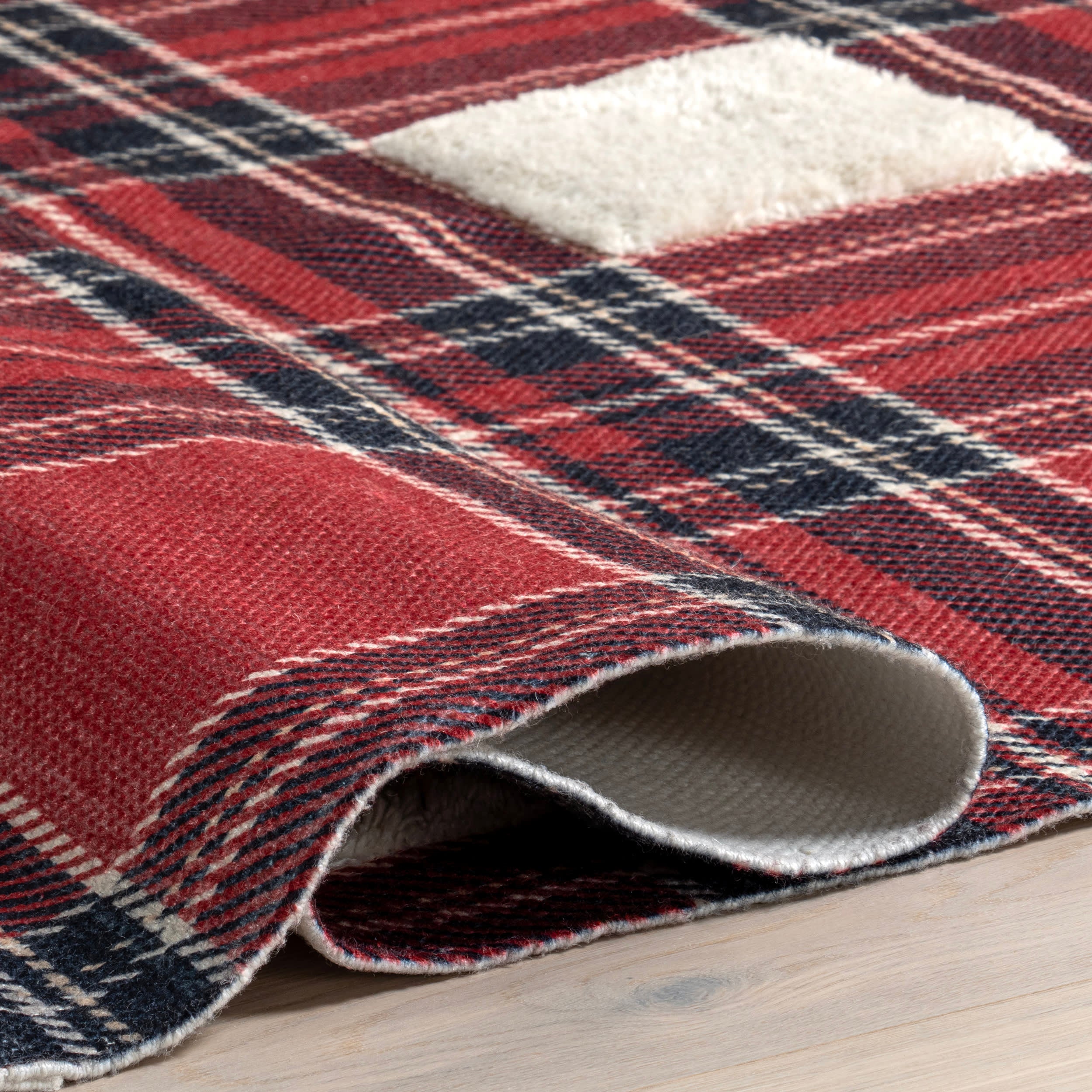 Keira Checkered Plaid Rug | Red - Image 8